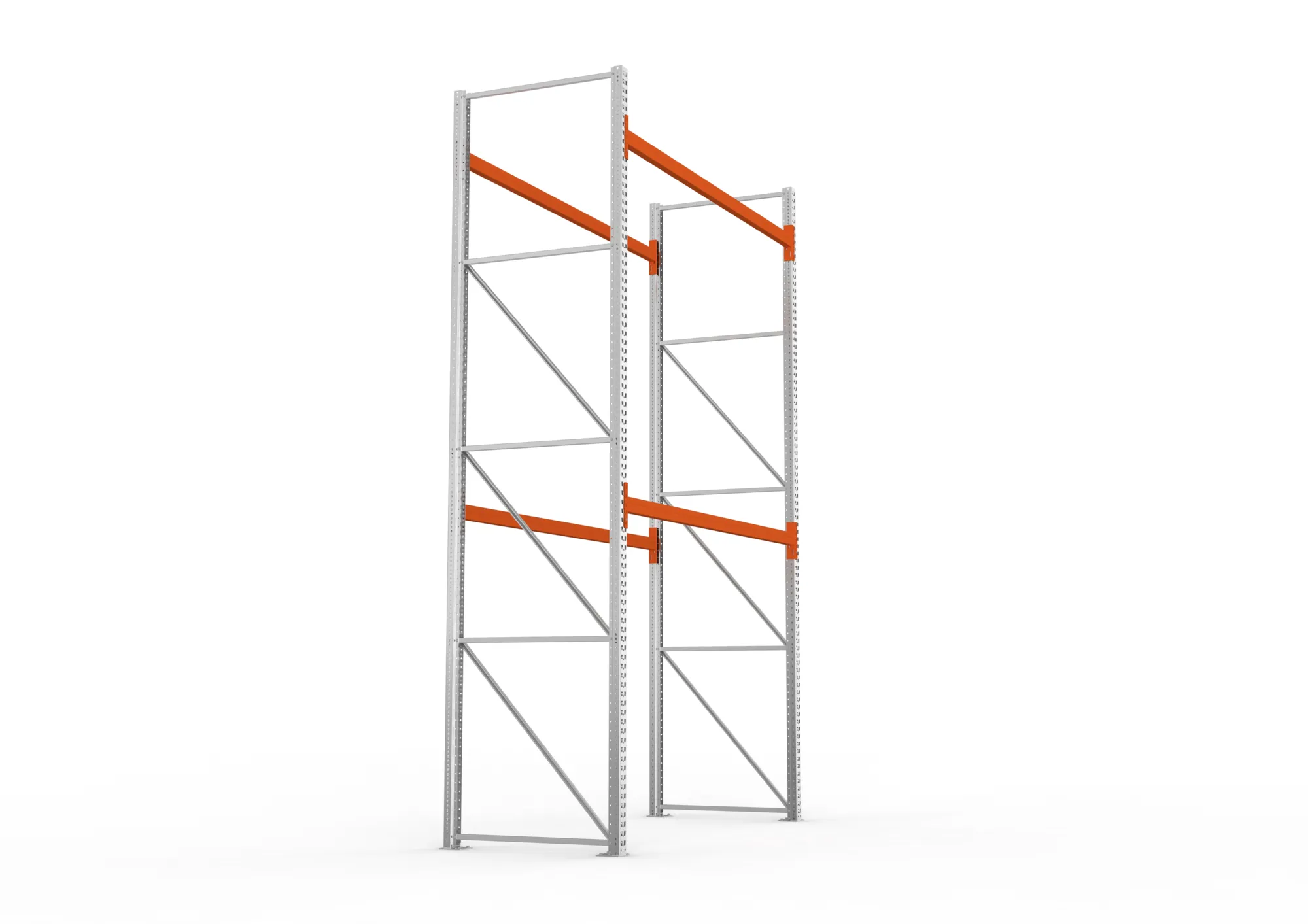 META MULTIPAL | Palettenregal | Grundregal | 4400 x 2700 x 1100 mm | Fachlast 470 kg | 3 Ebenen | 9 Paletten | verzinkt
