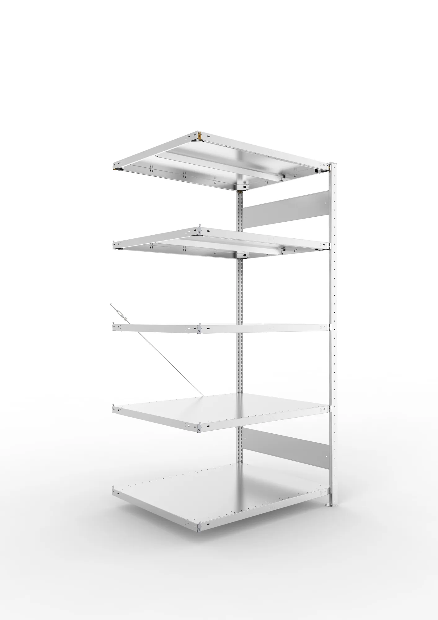 META CLIP | Fachbodenregal | Anbauregal | 2000 x 1000 x 800 mm | Fachlast 330 kg | 4+1 Ebenen | verzinkt