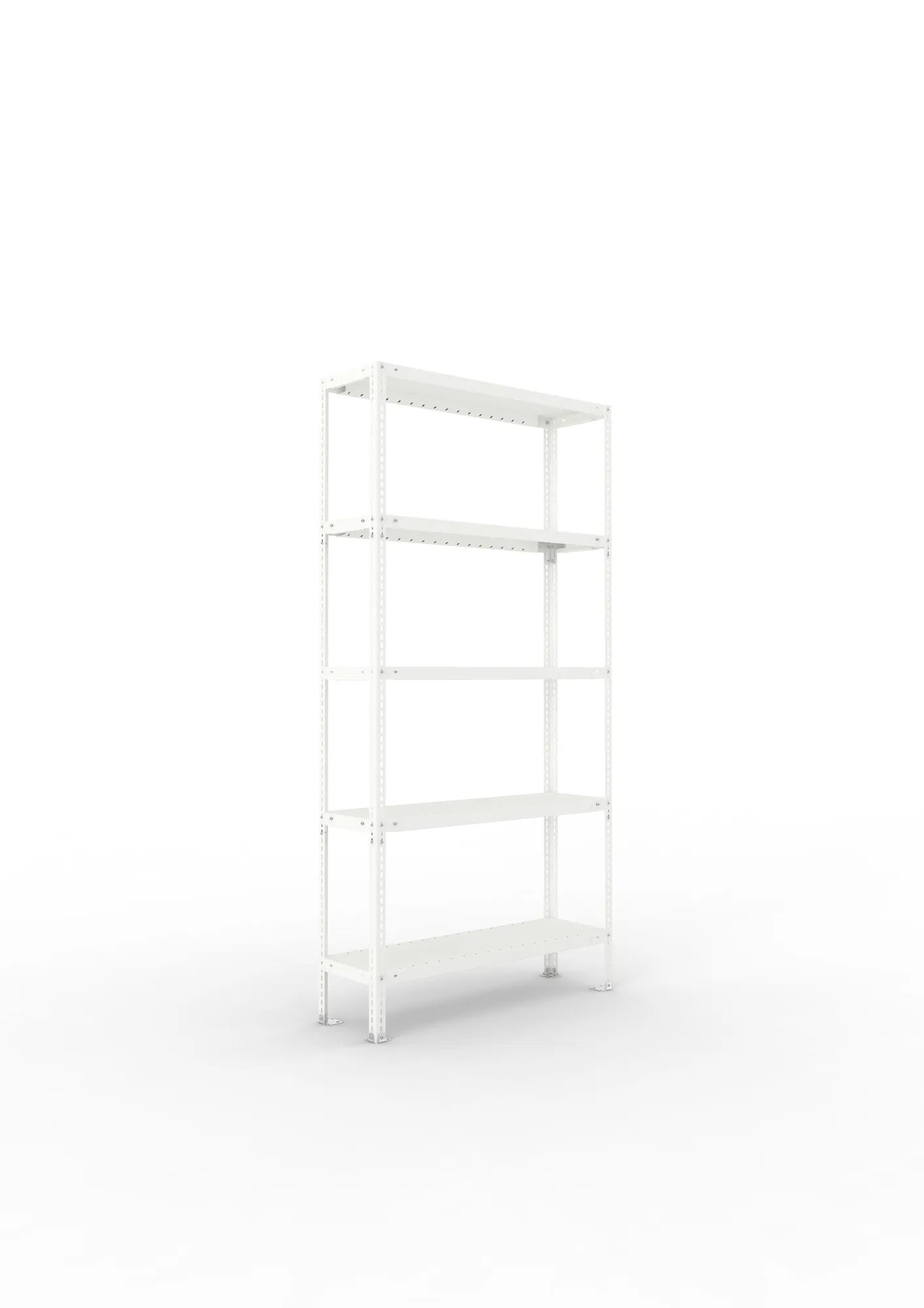 META FIX | Fachbodenregal | Grundregal | 2000 x 1000 x 300 mm | Fachlast 100 kg | 5 Ebenen | RAL 7035