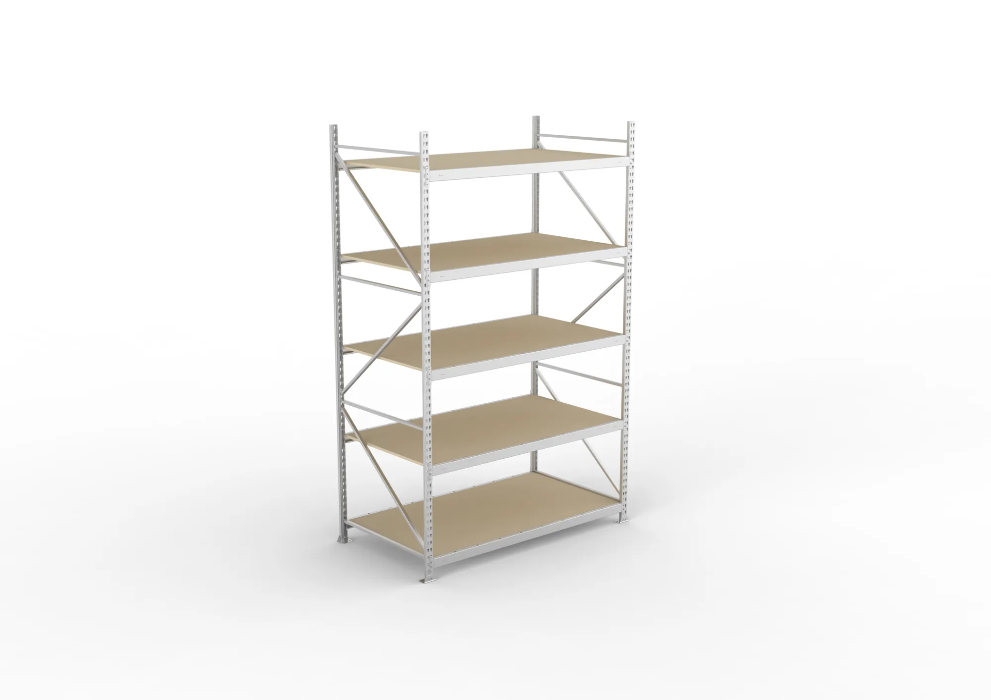 META MINI-RACK Weitspannregal | Grundregal | 3000 x 1800 x 1050 mm | Fachlast 600 kg | Spanplattenböden | 5 Ebenen