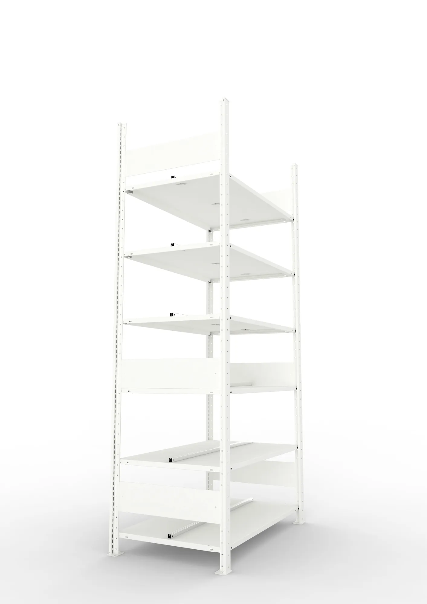 META COMPACT | Büro-Steckregal | Grundregal | 2200 x 1000 x 600 mm | Fachlast 100 kg | 6 Ebenen | RAL 7035