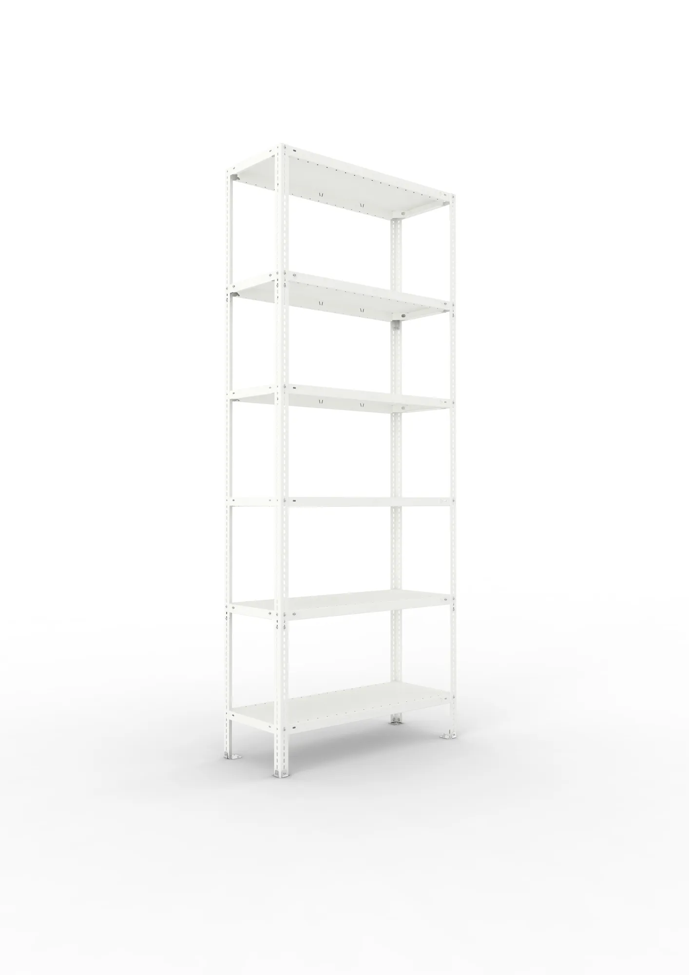 META FIX | Fachbodenregal | Grundregal | 2500 x 1000 x 400 mm | Fachlast 150 kg | 6 Ebenen | RAL 7035