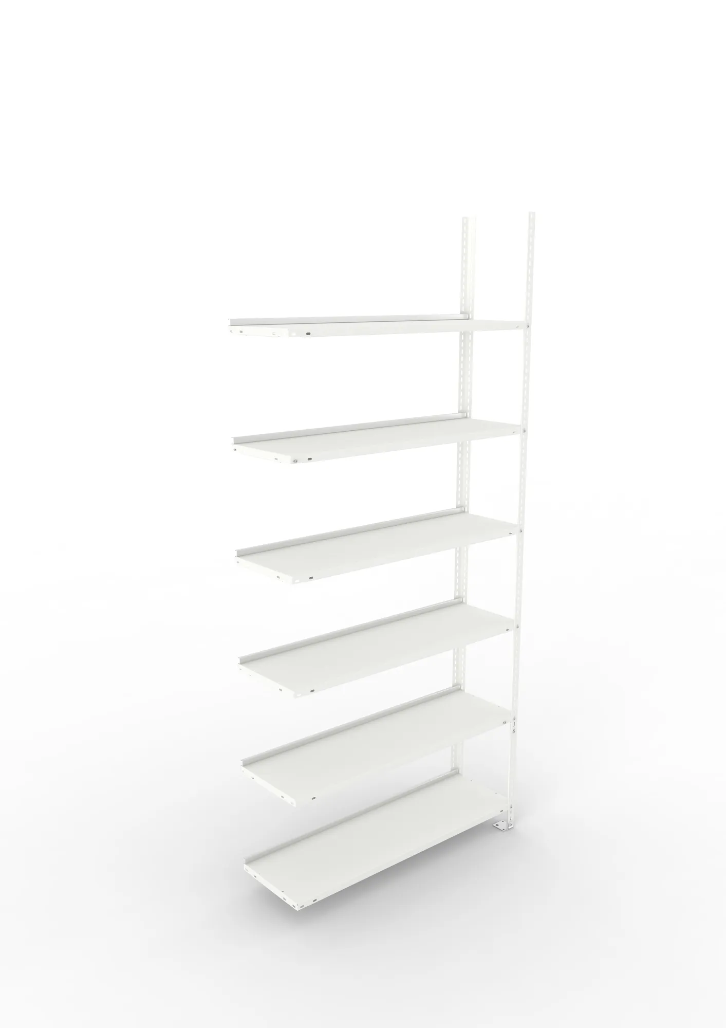 META FIX COMPACT | Büro-Schraubregal | Anbauregal | 2200 x 1000 x 300 mm | Fachlast 80 kg | 6 Ebenen | RAL 7035