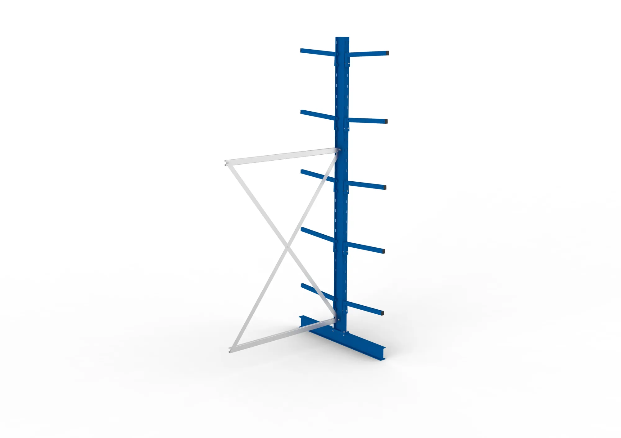 META MULTISTRONG L | Kragarmregal | Anbauregal | 3000 x 1300 x 500 mm | Armlast 175 kg | doppelseitig | 5+1 Ebenen