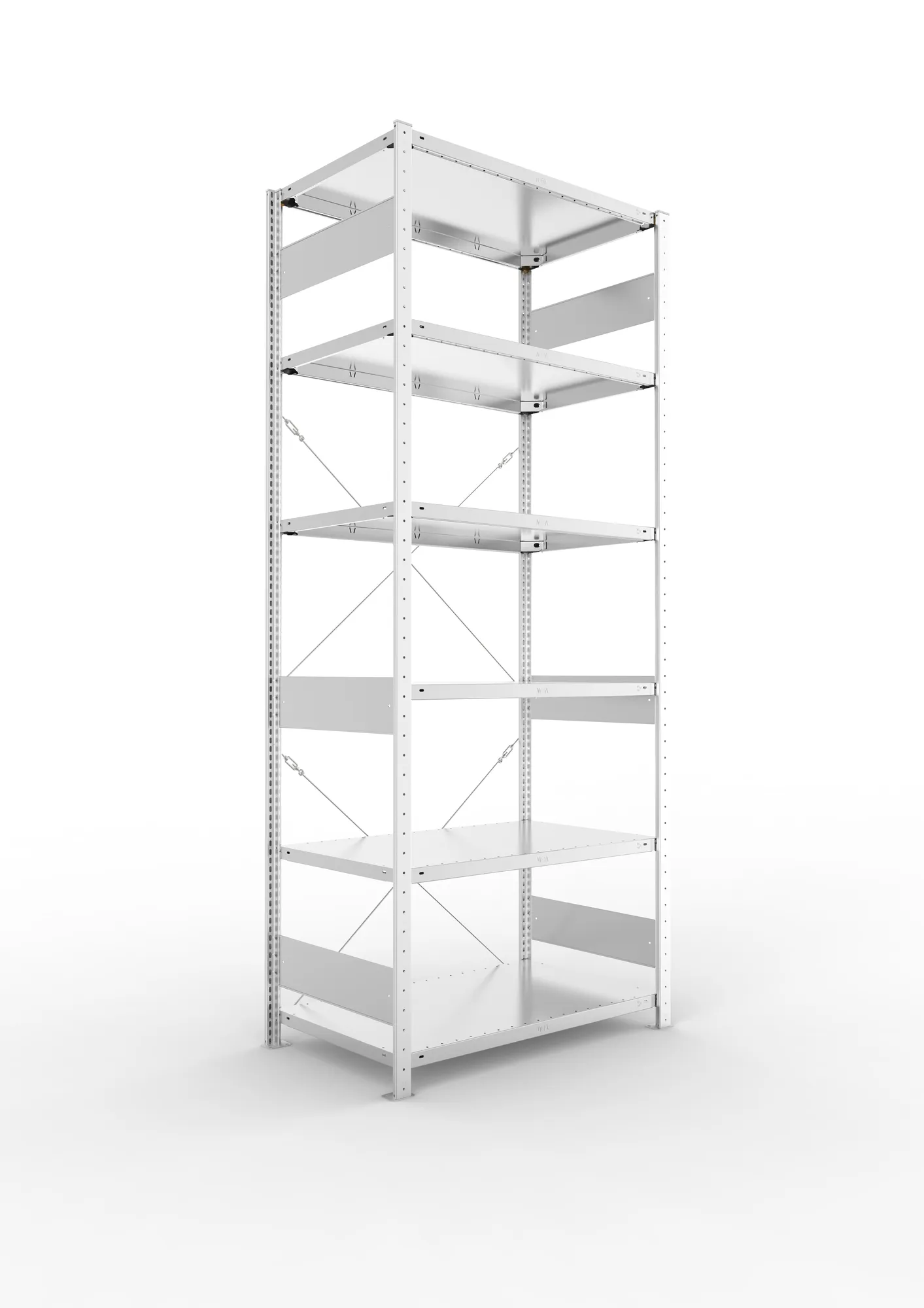 META CLIP S3 | Fachbodenregal | Grundregal | 2500 x 1000 x 600 mm | Fachlast 150 kg | 5+1 Ebenen | verzinkt