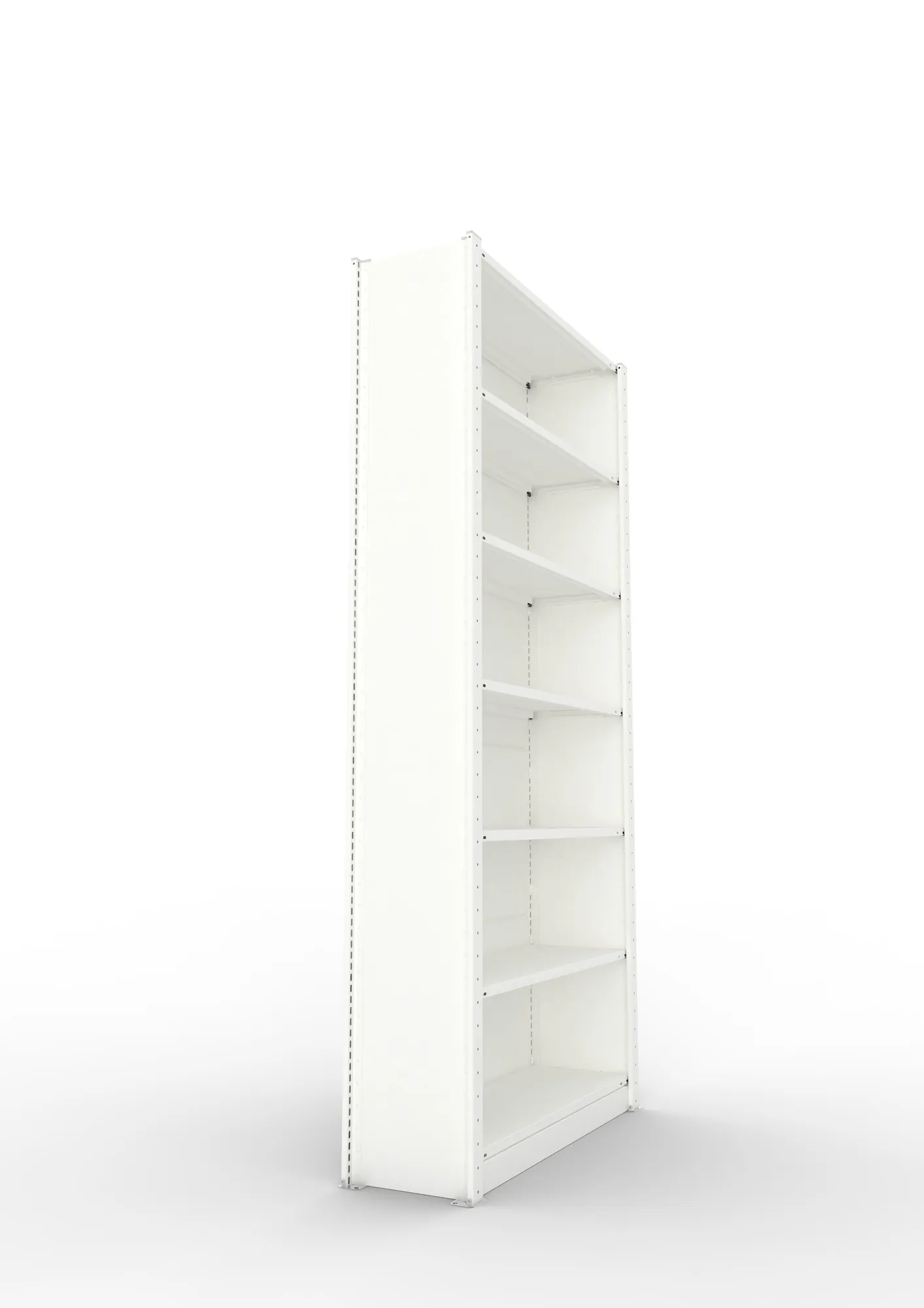 META COMPACT | Büro-Steckregalwand | Grundregal | 2200 x 1000 x 300 mm | Fachlast 80 kg | 6+1 Ebenen | RAL 7035