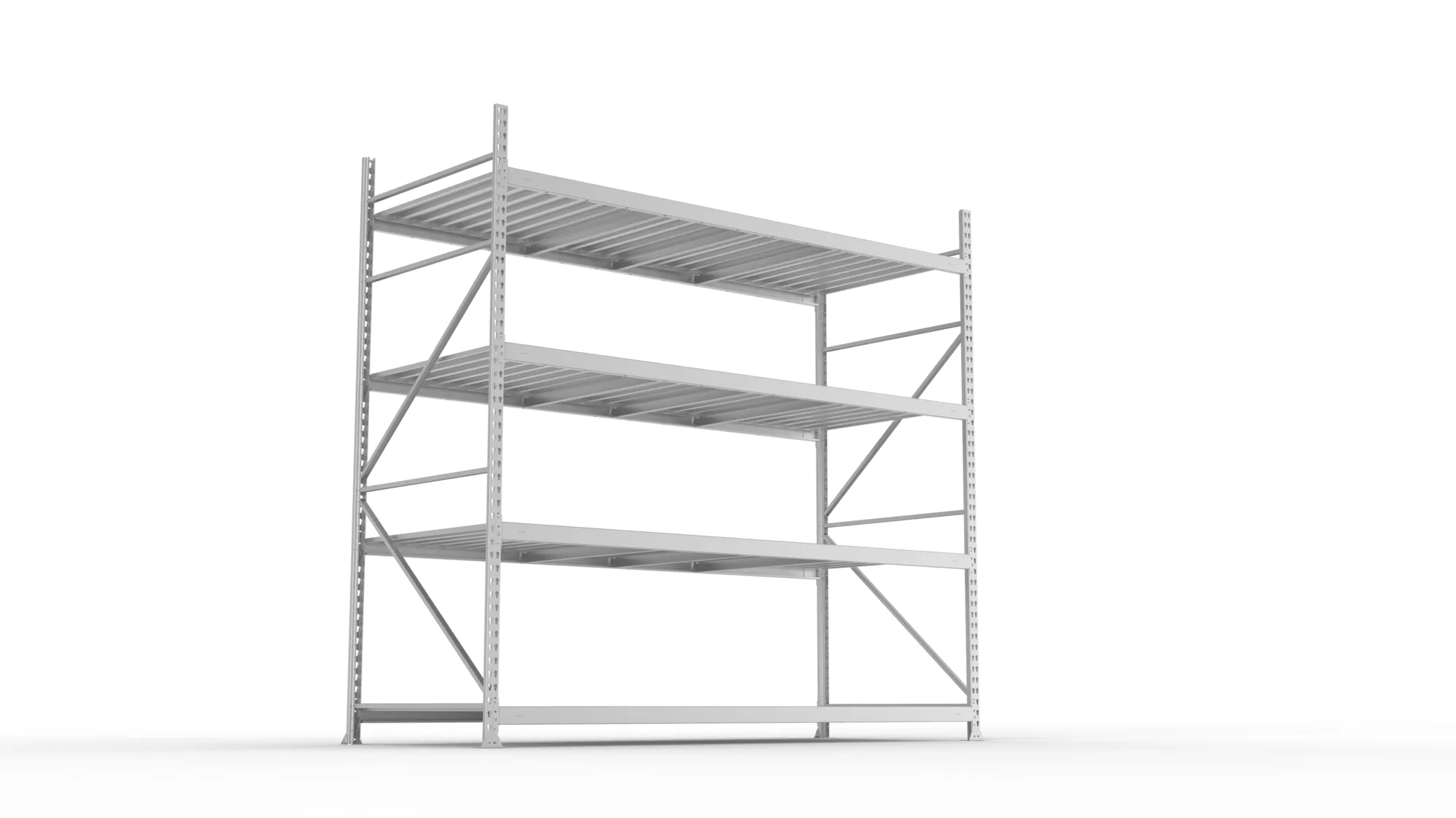 META MINI-RACK Weitspannregal | Grundregal | 2500 x 2600 x 1050 mm | Fachlast 490 kg | Stahlpaneelböden | 4 Ebenen