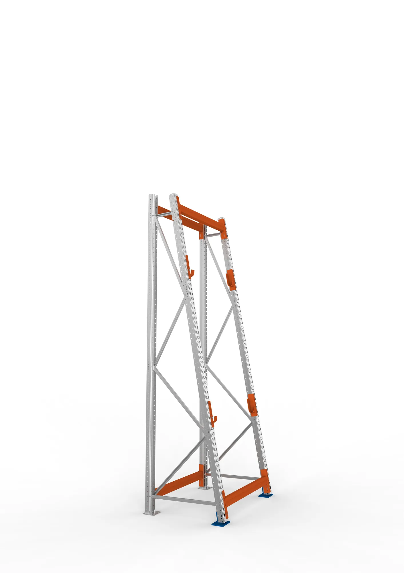 META MULTIPAL | Kabeltrommelregal | Grundregal | 3300 x 1100 x 900 mm | Feldlast 1500 kg | 2 Ebenen | Typ 3/A-Ständer | verzinkt