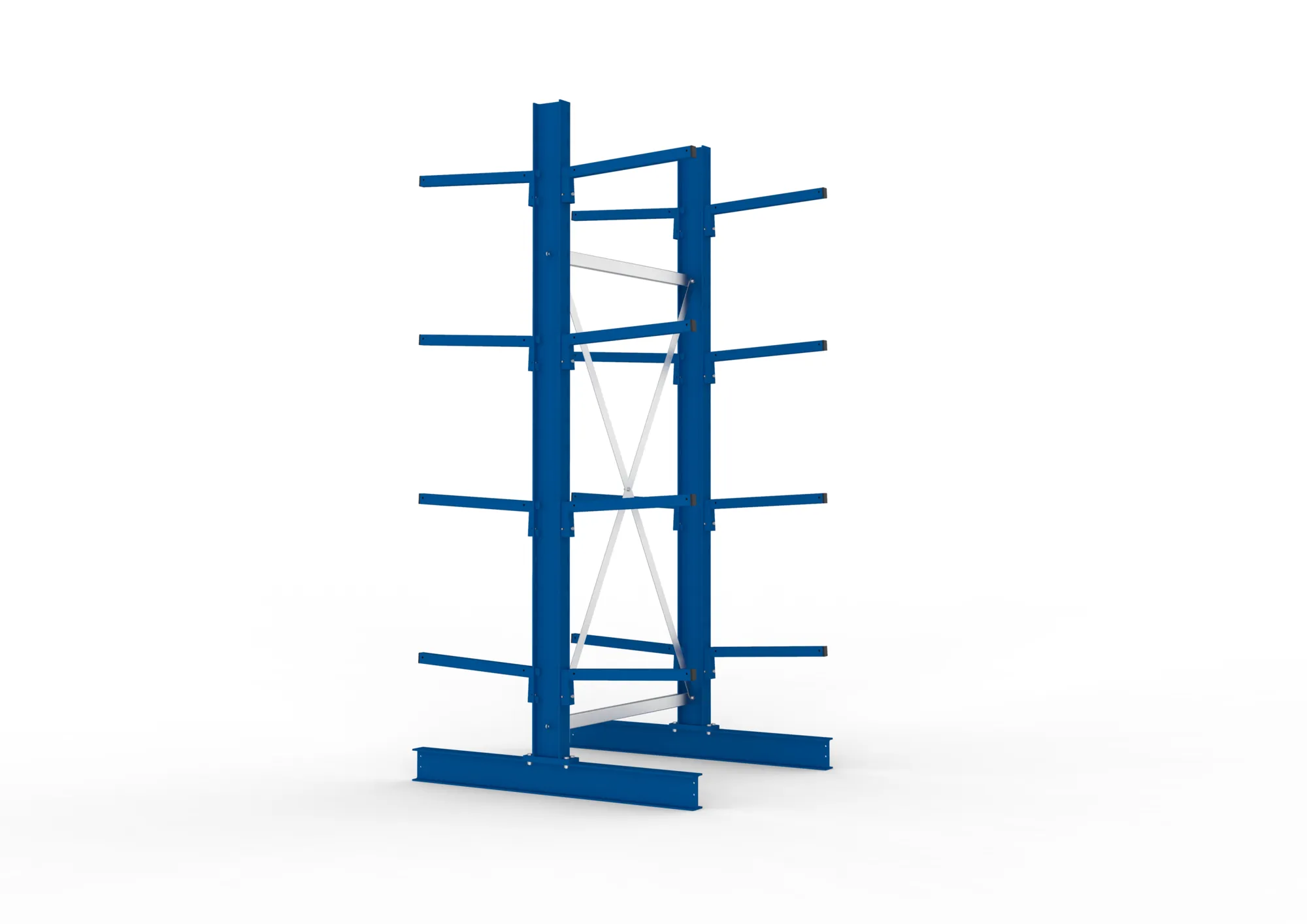 META MULTISTRONG L | Kragarmregal | Grundregal | 2500 x 1000 x 500 mm | Armlast 175 kg | doppelseitig | 4+1 Ebenen