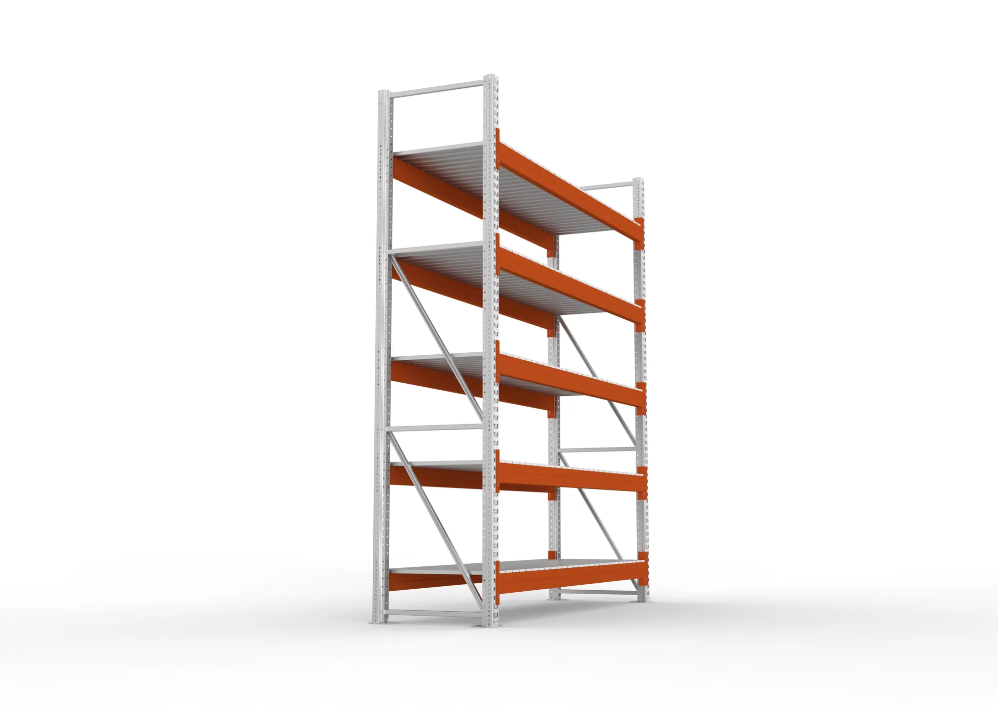 META MULTIPAL | Großfachregal | Grundregal | 3300 x 2700 x 800 mm | Fachlast 1900 kg | 5 Ebenen | Stahlpaneele | verzinkt