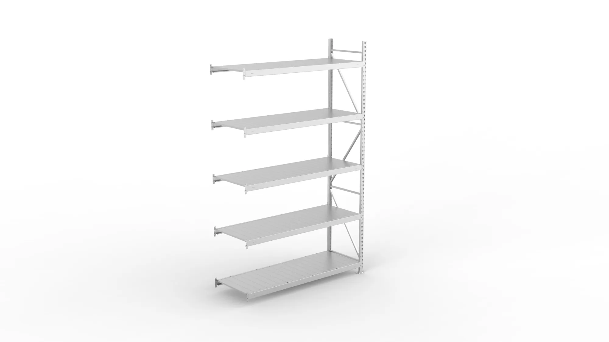 META MINI-RACK Weitspannregal | Anbauregal | 3000 x 1800 x 650 mm | Fachlast 600 kg | Stahlpaneelböden | 5 Ebenen
