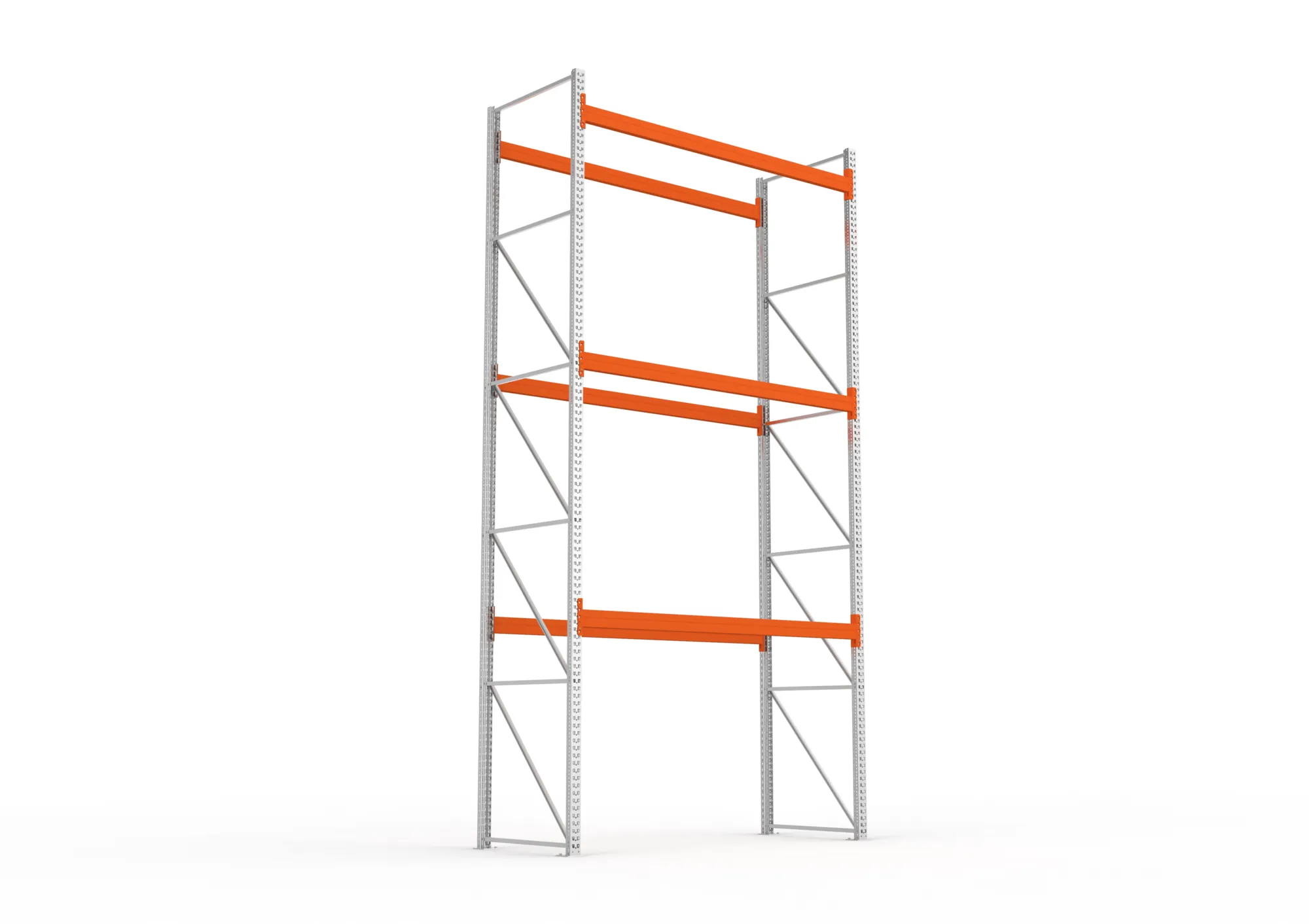 META MULTIPAL | Palettenregal | Grundregal | 5500 x 2700 x 1100 mm | Fachlast 900 kg | 4 Ebenen | 12 Paletten | verzinkt