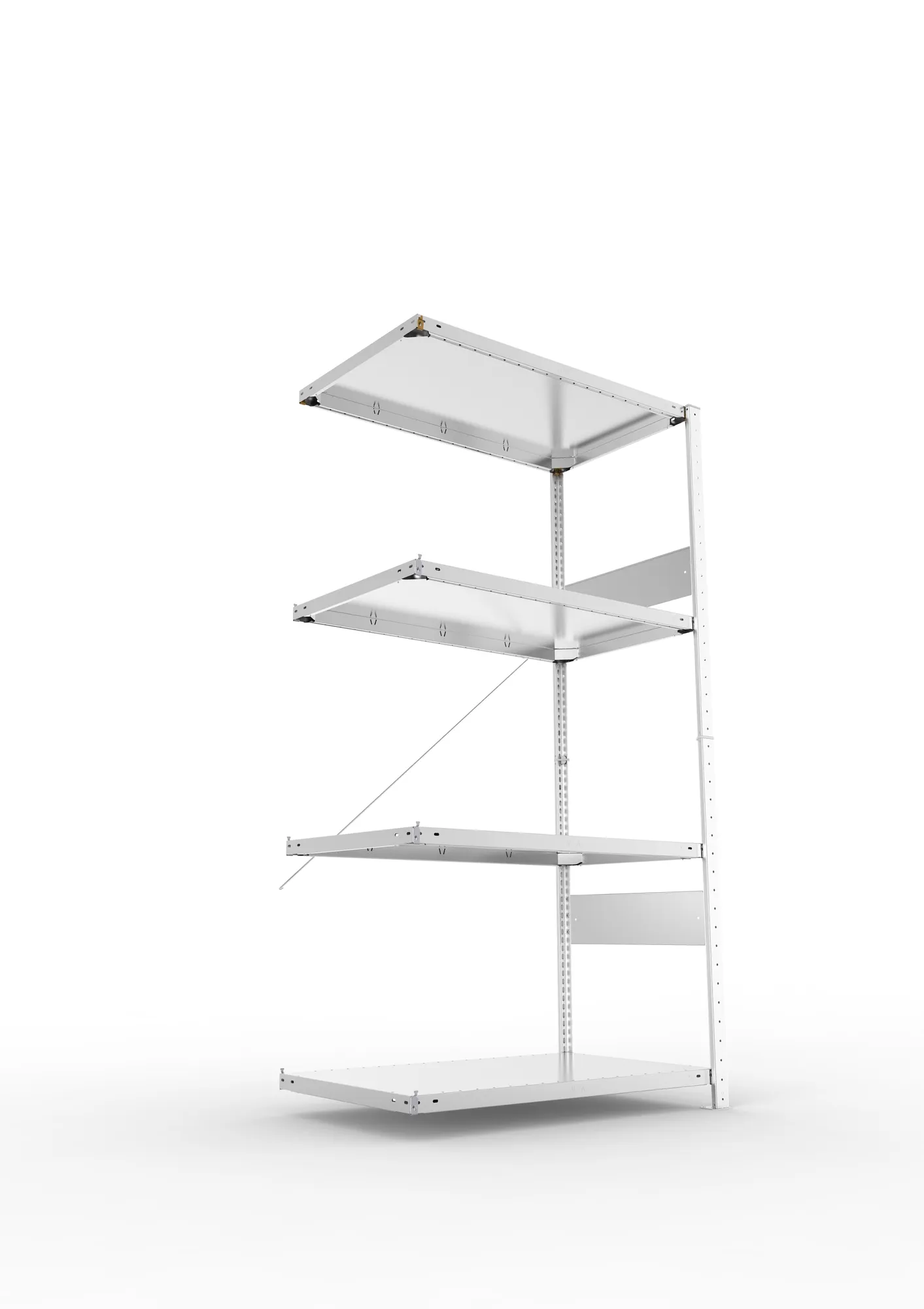 META CLIP SPLIT | Fachbodenregal | Anbauregal | 2000 x 1000 x 600 mm | Fachlast 150 kg | 3+1 Ebenen | verzinkt