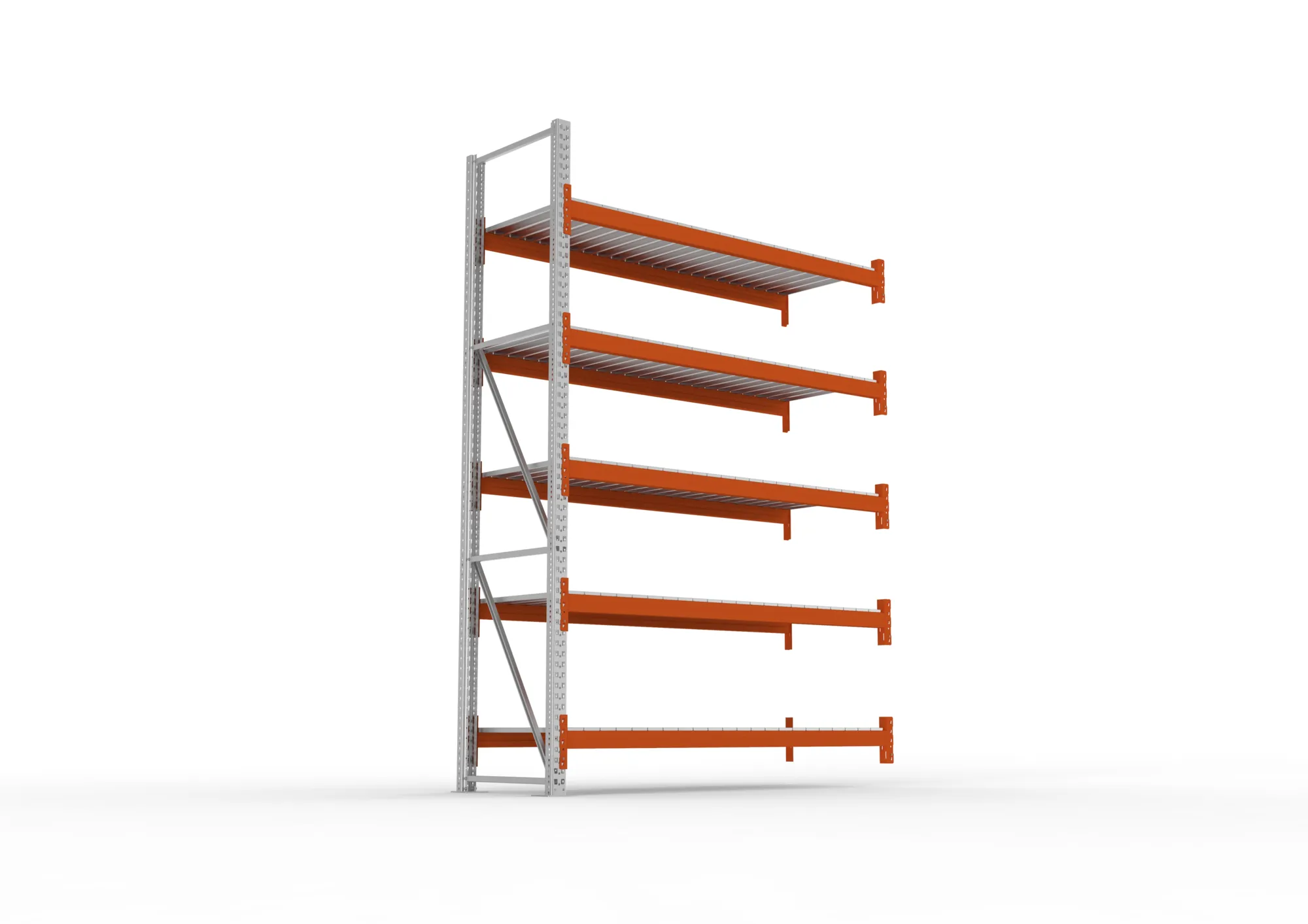 META MULTIPAL | Großfachregal | Anbauregal | 3300 x 2225 x 800 mm | Fachlast 1700 kg | 5 Ebenen | Stahlpaneele | verzinkt