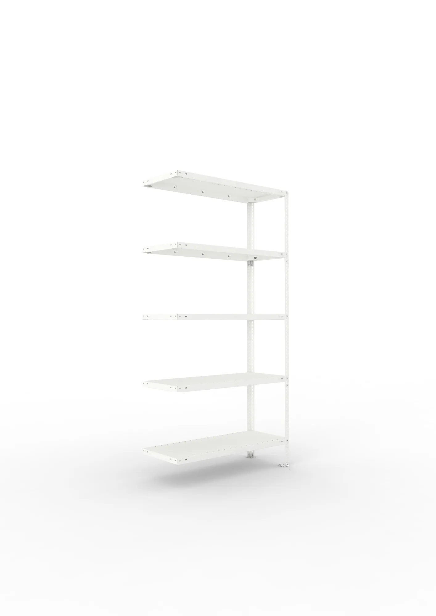 META FIX | Fachbodenregal | Anbauregal | 2000 x 1000 x 400 mm | Fachlast 150 kg | 5 Ebenen | RAL 7035