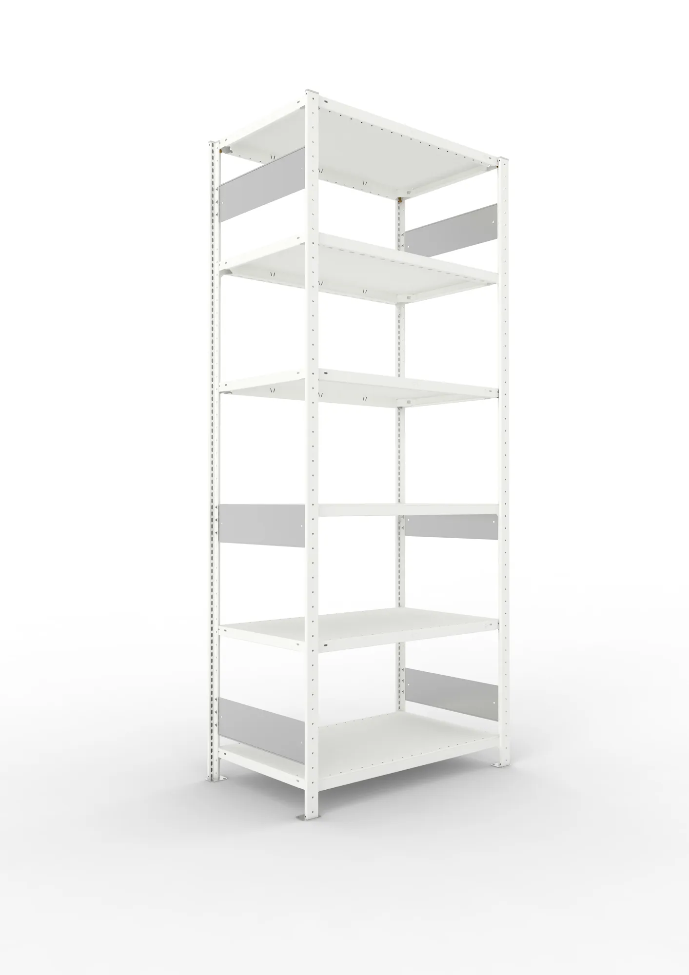 META CLIP S3 | Fachbodenregal | Grundregal | 2500 x 1000 x 600 mm | Fachlast 150 kg | 5+1 Ebenen | Längsriegel | RAL 7035