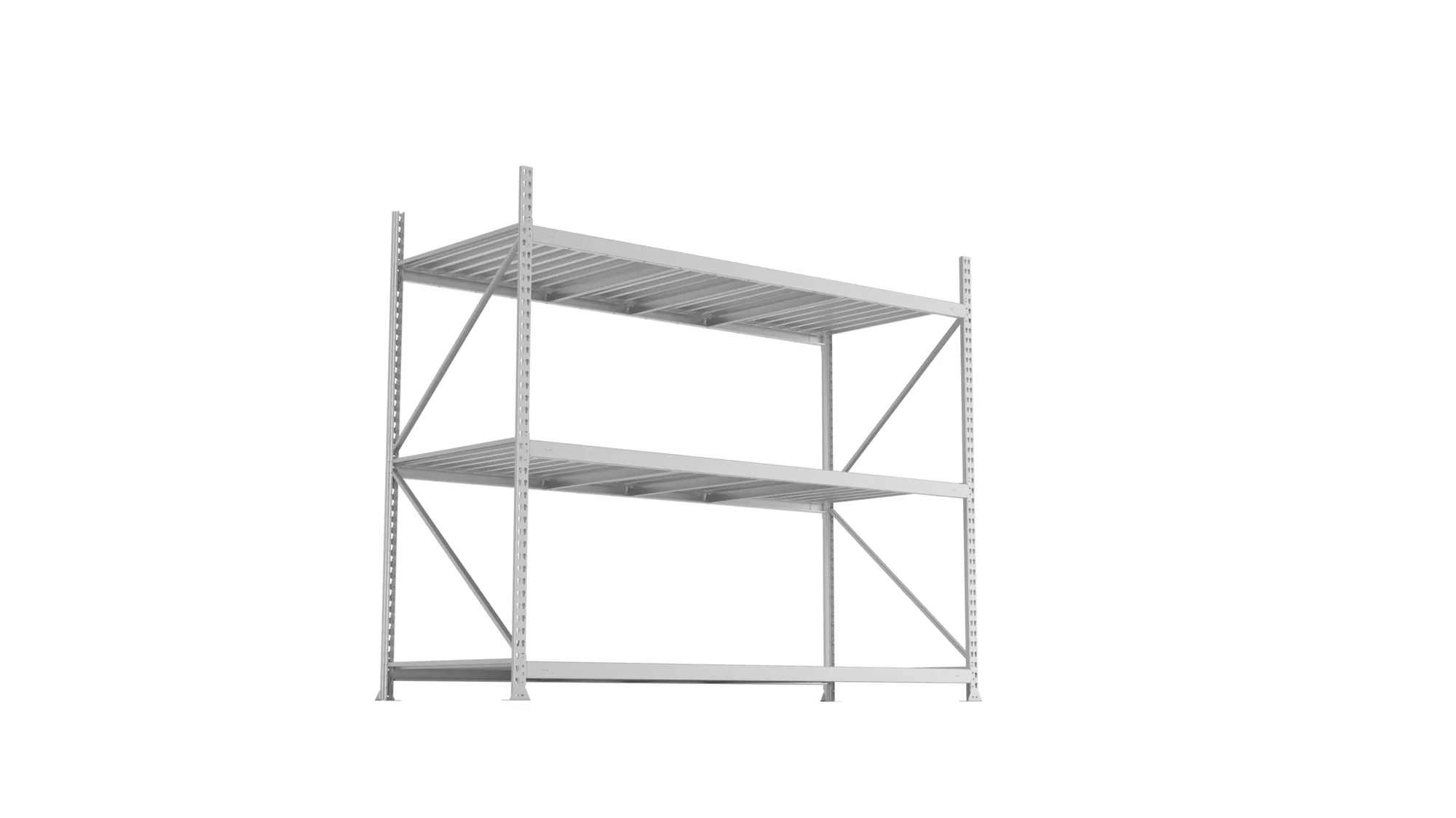 META MINI-RACK Weitspannregal | Grundregal | 2200 x 2600 x 1050 mm | Fachlast 490 kg | Stahlpaneelböden | 3 Ebenen