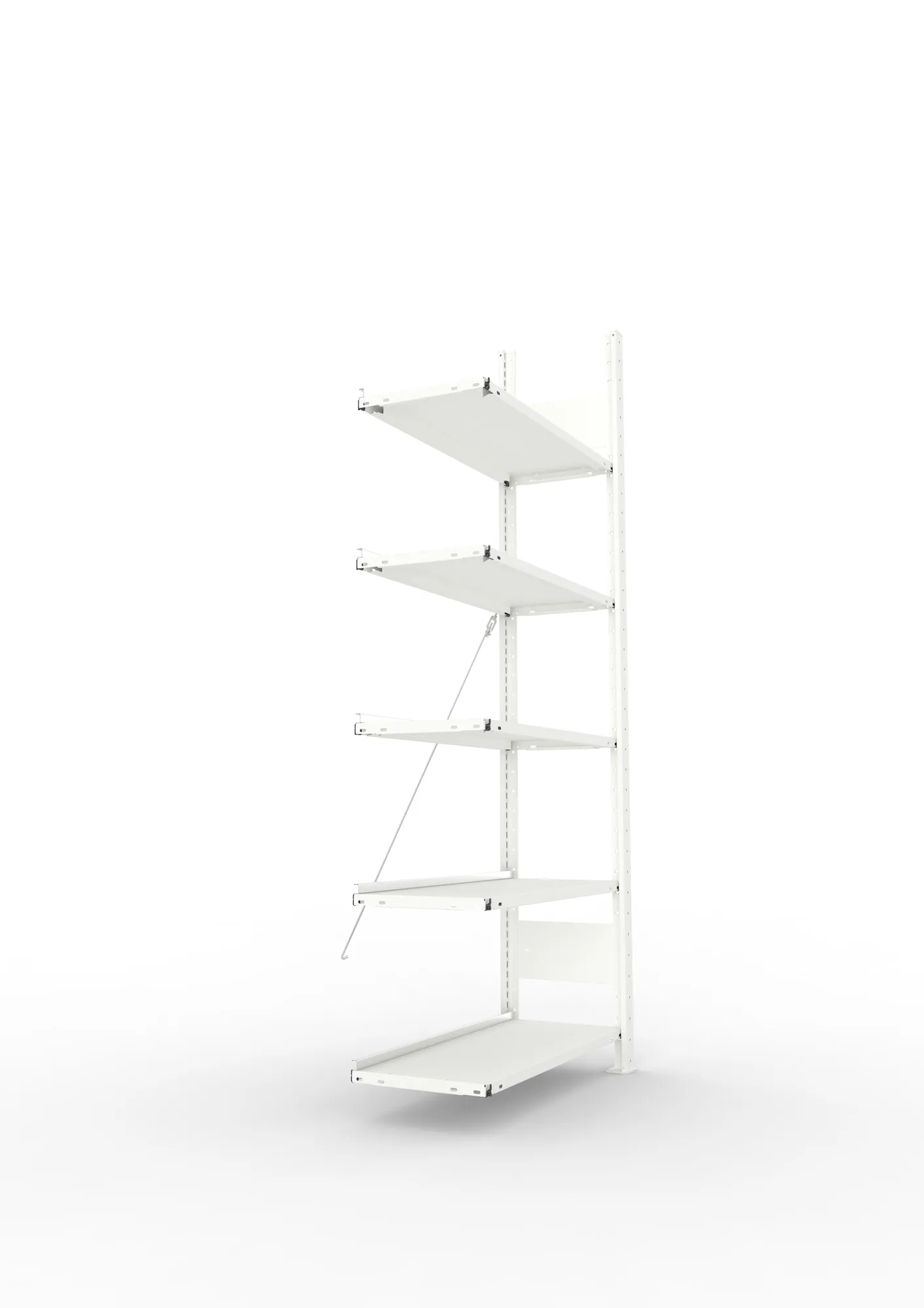 META COMPACT | Büro-Steckregal | Anbauregal | 1850 x 750 x 300 mm | Fachlast 80 kg | 5 Ebenen | RAL 7035
