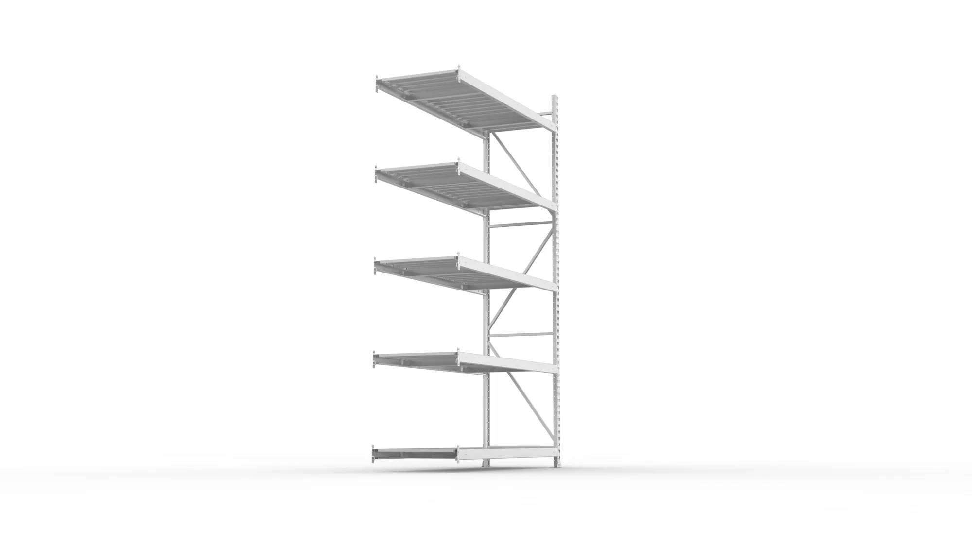 META MINI-RACK Weitspannregal | Anbauregal | 3000 x 1800 x 650 mm | Fachlast 600 kg | Stahlpaneelböden | 5 Ebenen