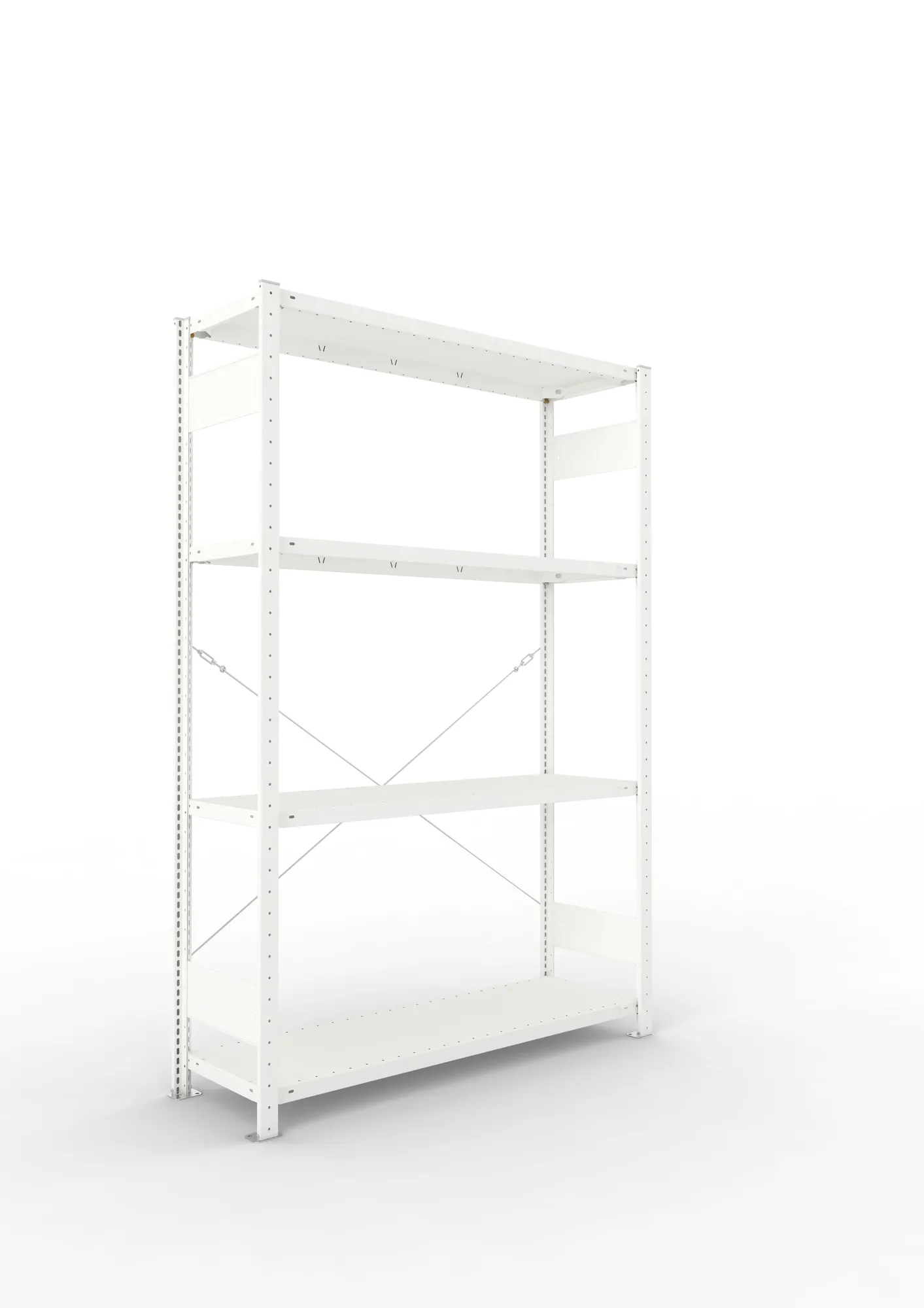 META CLIP | Fachbodenregal | Grundregal | 2000 x 1300 x 400 mm | Fachlast 230 kg | 3+1 Ebenen | RAL 7035