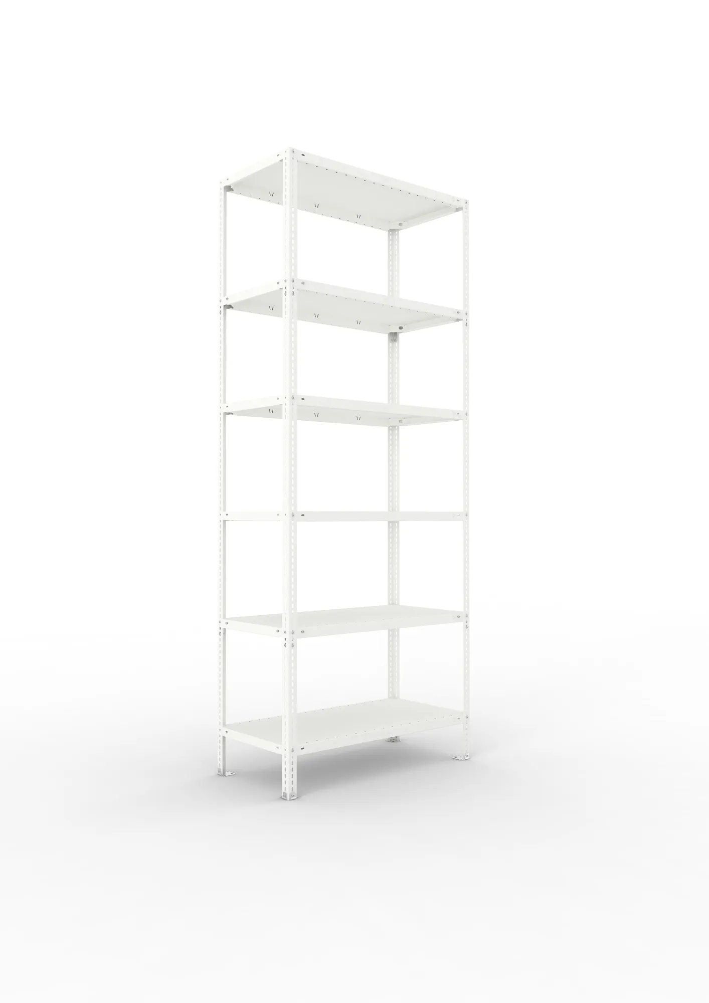 META FIX | Fachbodenregal | Grundregal | 2500 x 1000 x 500 mm | Fachlast 150 kg | 6 Ebenen | RAL 7035