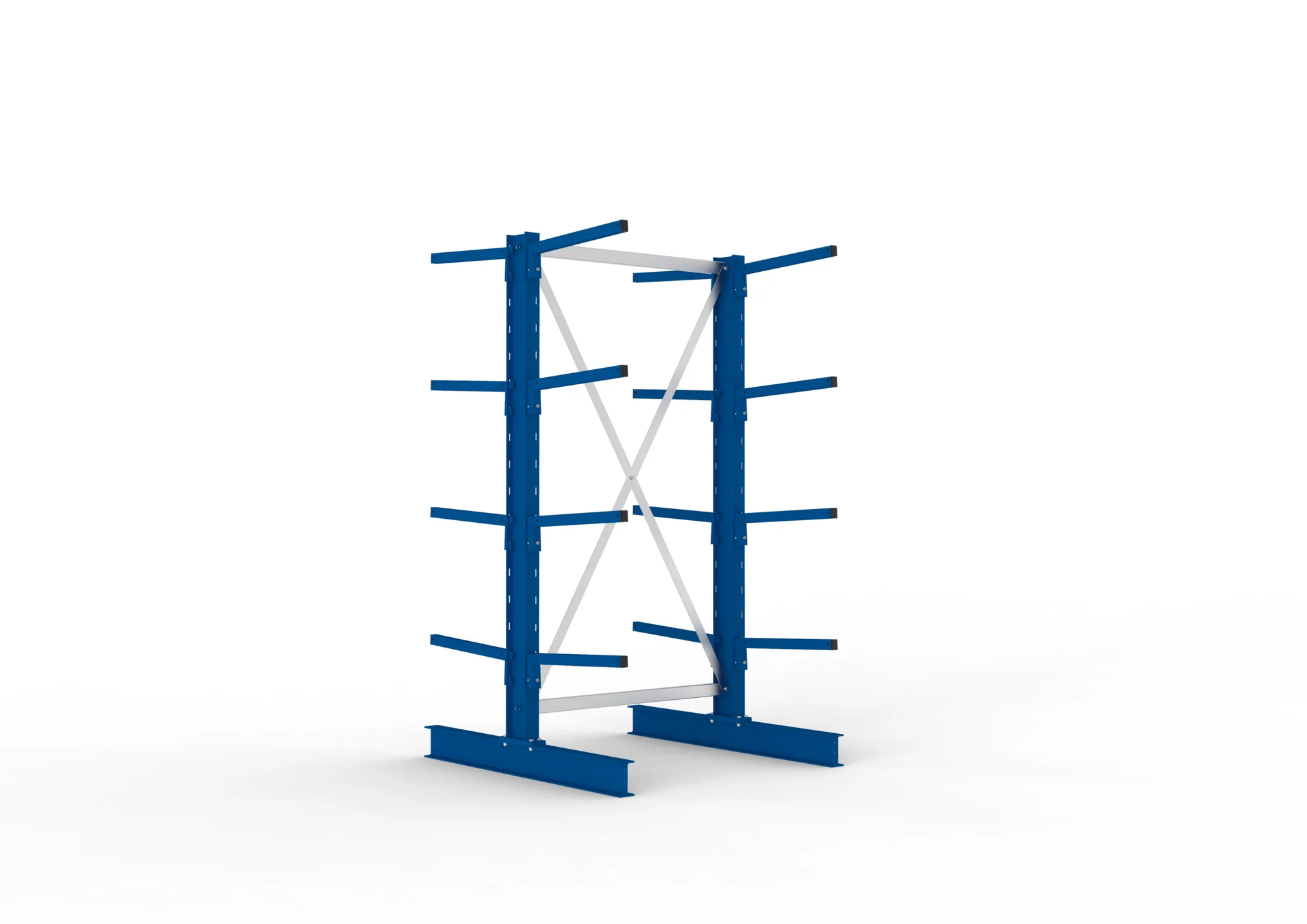 META MULTISTRONG L | Kragarmregal | Grundregal | 2000 x 1000 x 500 mm | Armlast 175 kg | doppelseitig | 4+1 Ebenen