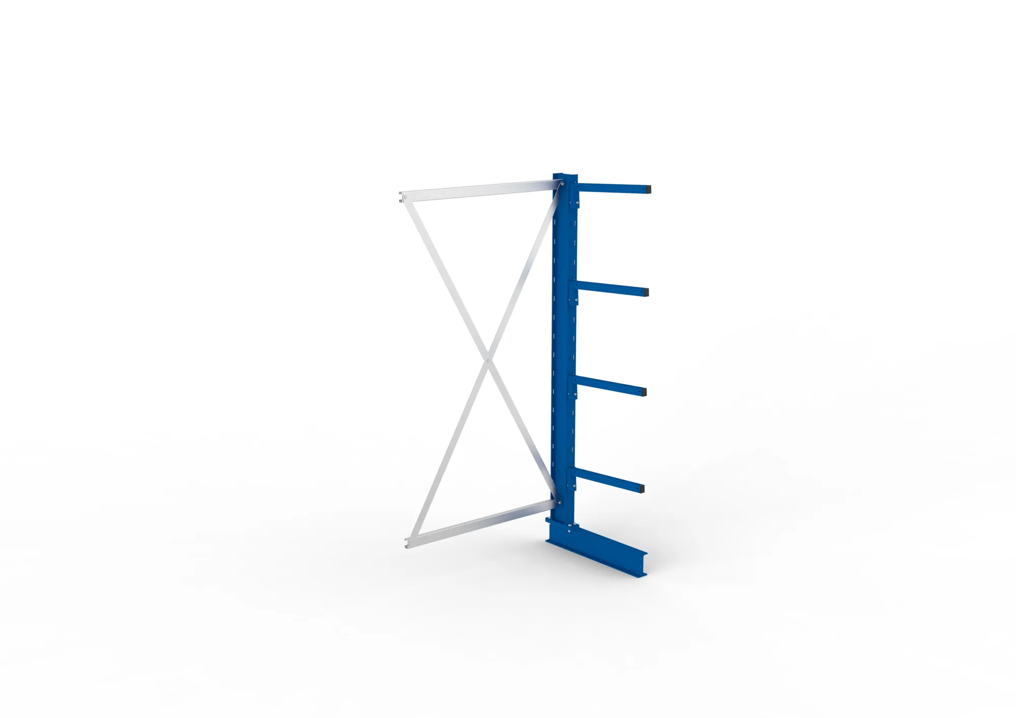META MULTISTRONG L | Kragarmregal | Anbauregal | 2000 x 1000 x 500 mm | Armlast 175 kg | einseitig | 4+1 Ebenen