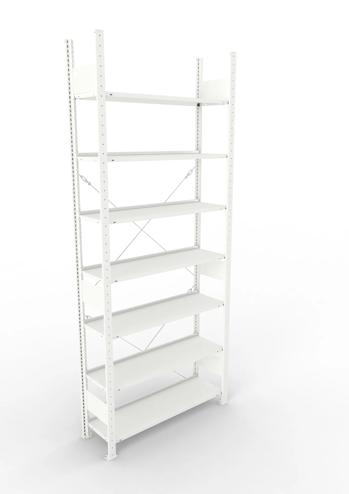 META COMPACT | Büro-Steckregal | Grundregal | 2500 x 1000 x 300 mm | Fachlast 80 kg | 7 Ebenen | RAL 7035