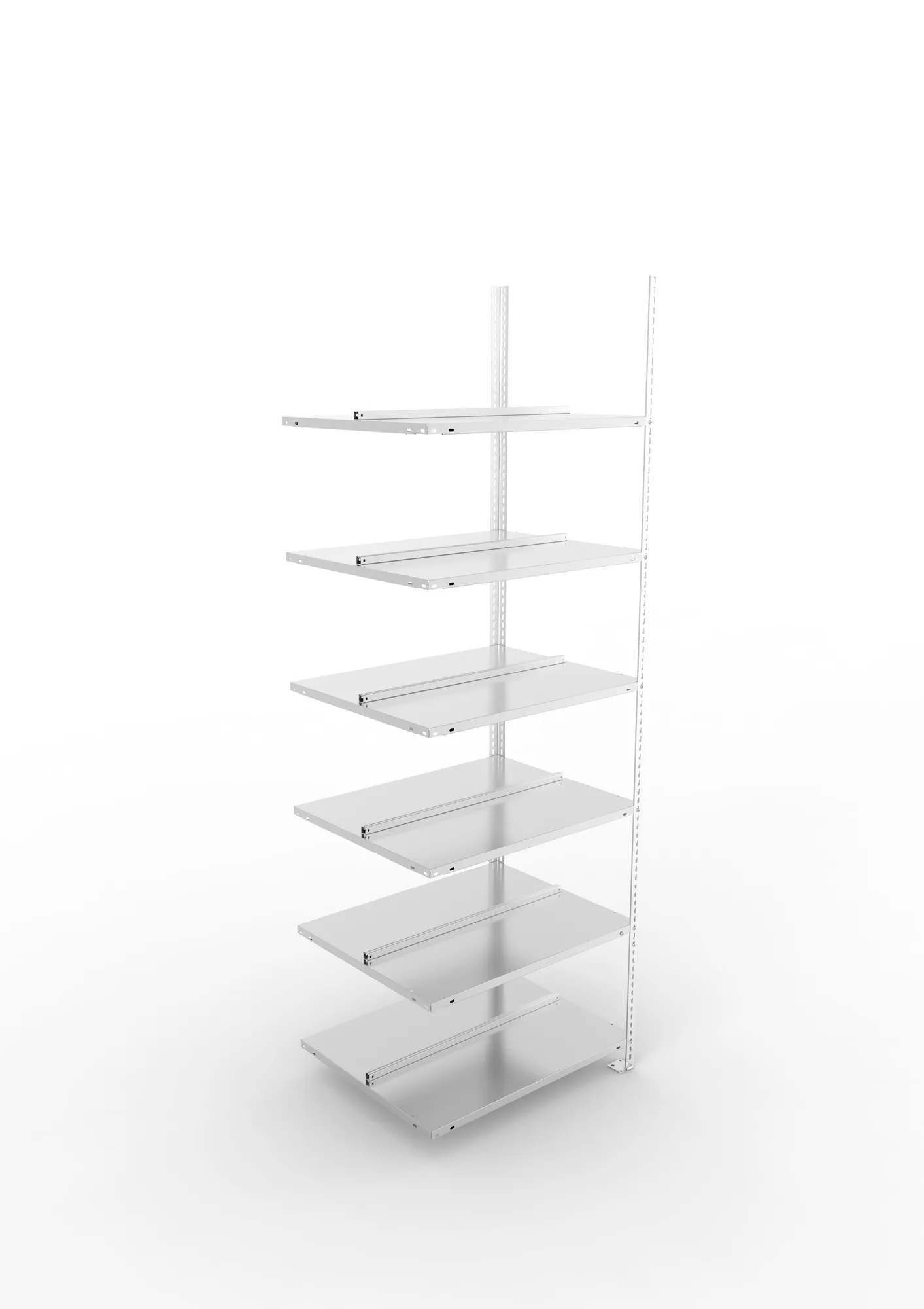 META FIX COMPACT | Büro-Schraubregal | Anbauregal | 2200 x 750 x 600 mm | Fachlast 100 kg | 6 Ebenen | verzinkt