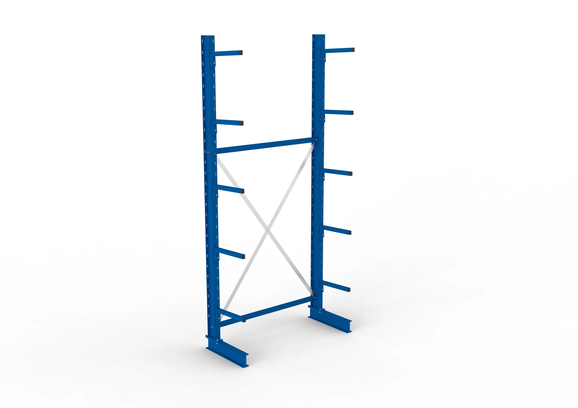 META MULTISTRONG L | Kragarmregal | Grundregal | 3000 x 1300 x 400 mm | Armlast 220 kg | einseitig | 5+1 Ebenen