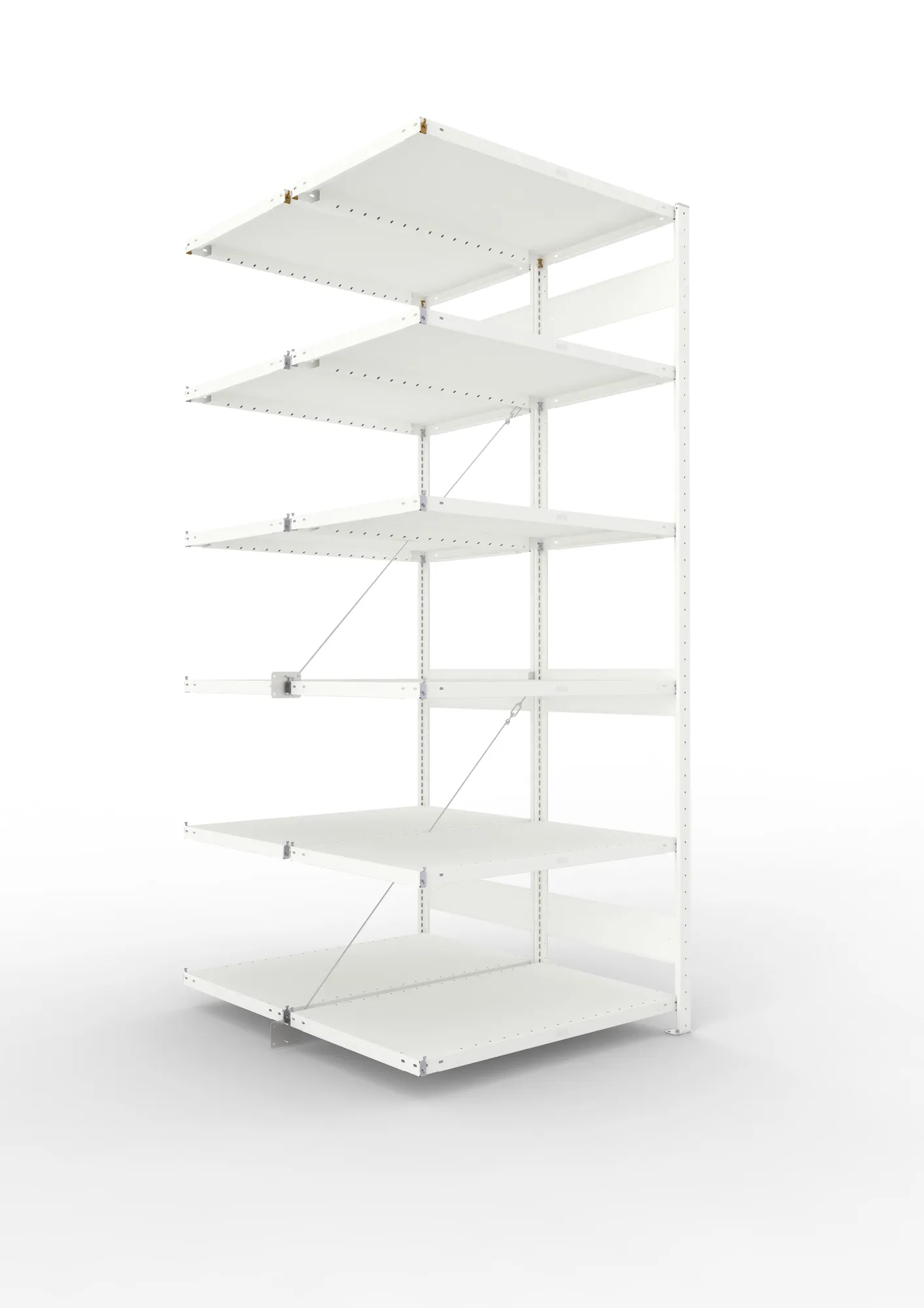 META CLIP | Fachbodenregal | Doppel-Anbauregal | 2500 x 1000 x 600 mm | Fachlast 100 kg | 5+1 Ebenen | RAL 7035