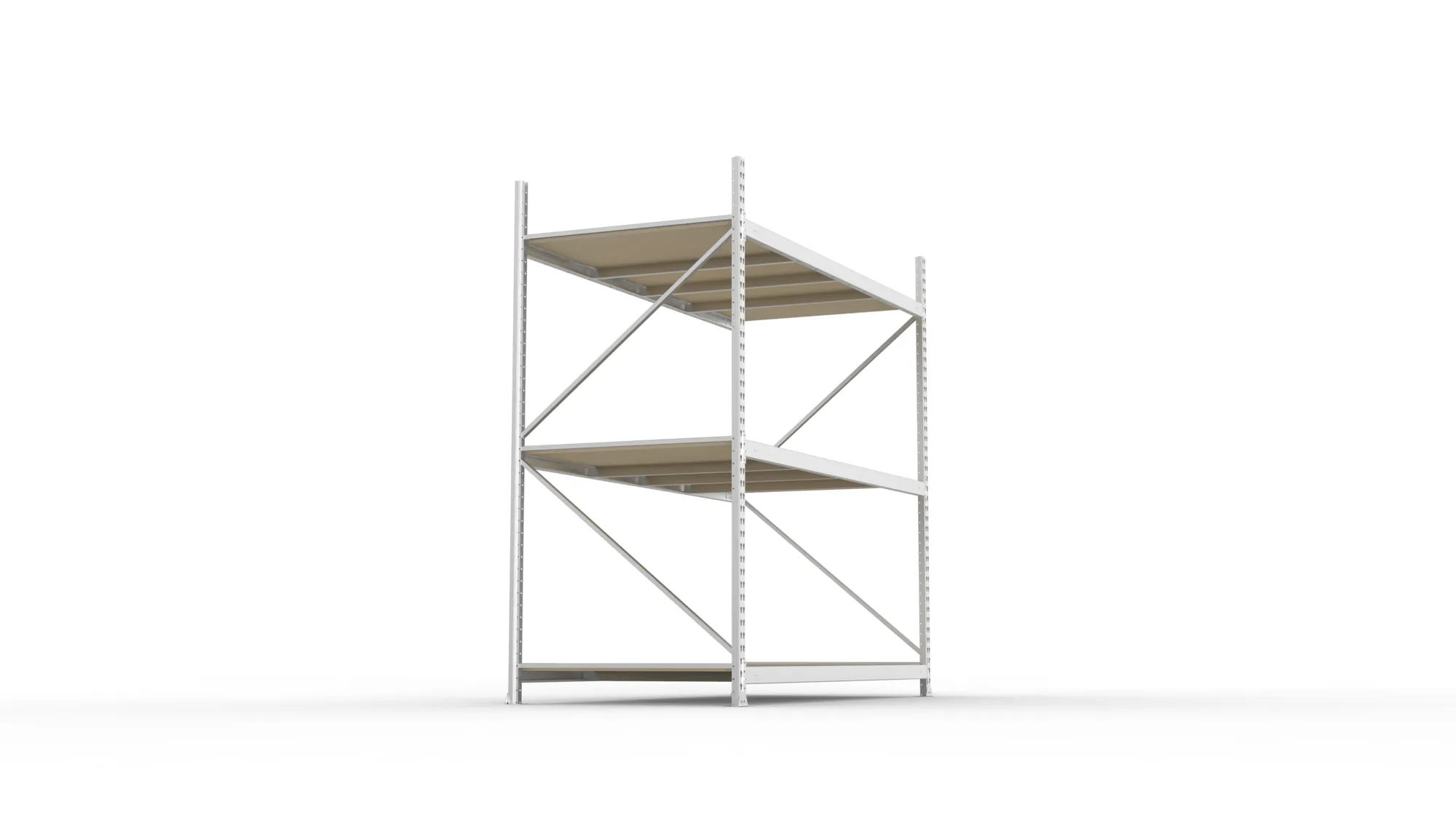 META MINI-RACK Weitspannregal | Grundregal | 2200 x 2200 x 1050 mm | Fachlast 600 kg | Spanplattenböden | 3 Ebenen