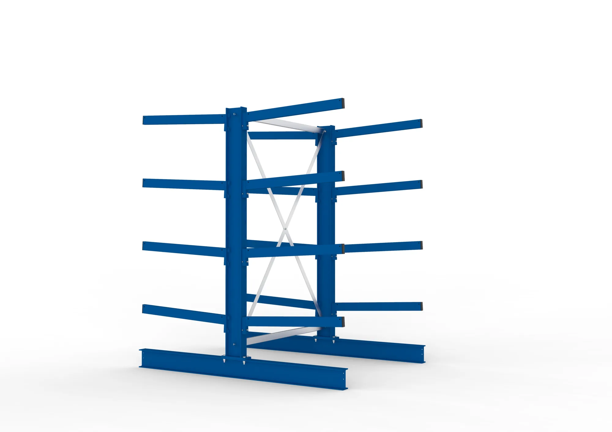 META MULTISTRONG M | Kragarmregal | Grundregal | 2000 x 1300 x 800 mm | Armlast 250 kg | doppelseitig | 4+1 Ebenen
