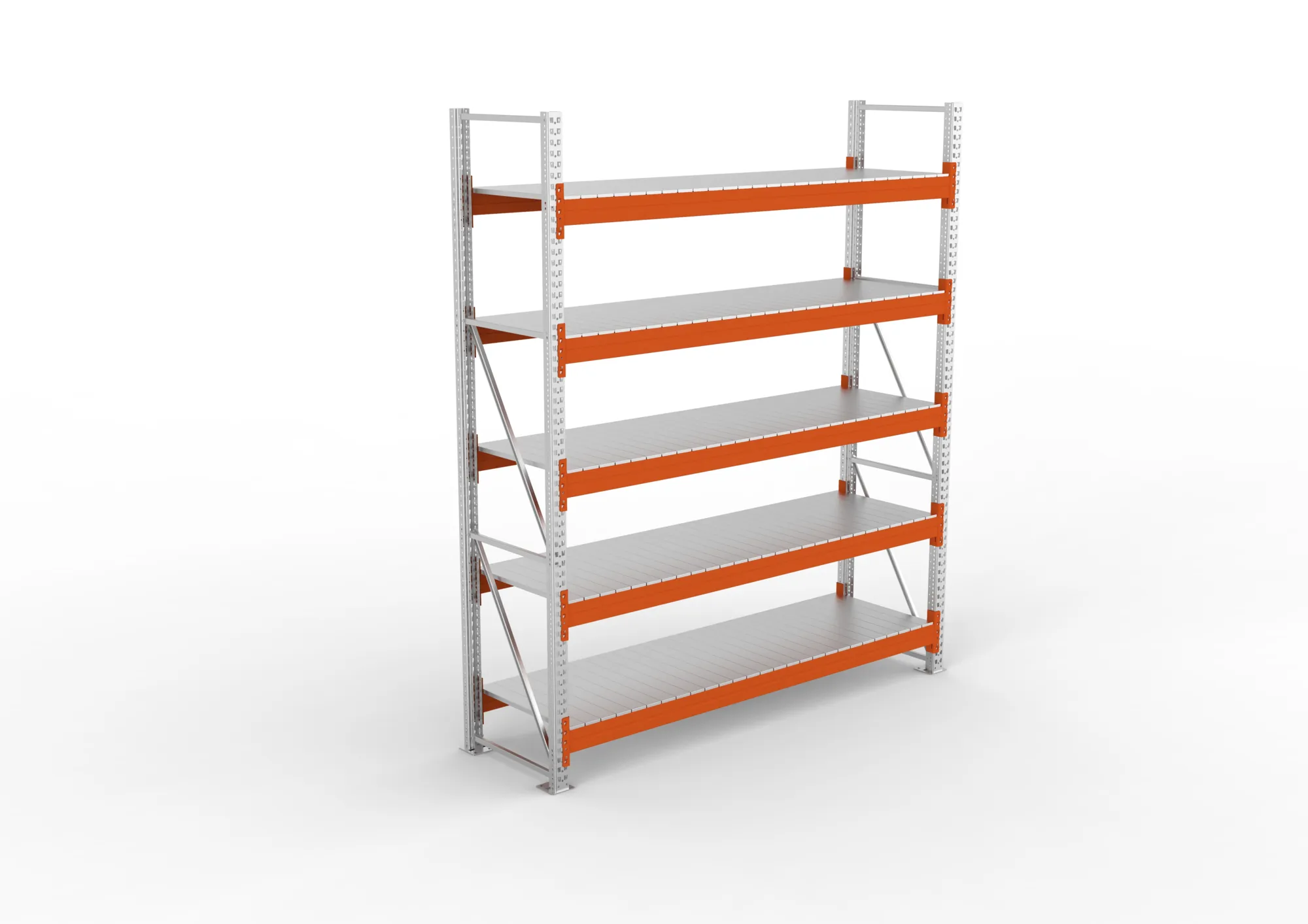 META MULTIPAL | Großfachregal | Grundregal | 3300 x 2700 x 800 mm | Fachlast 1900 kg | 5 Ebenen | Stahlpaneele | verzinkt