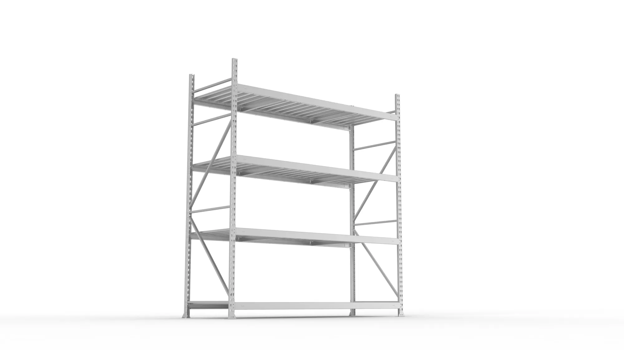 META MINI-RACK Weitspannregal | Grundregal | 2500 x 2200 x 800 mm | Fachlast 600 kg | Stahlpaneelböden | 4 Ebenen