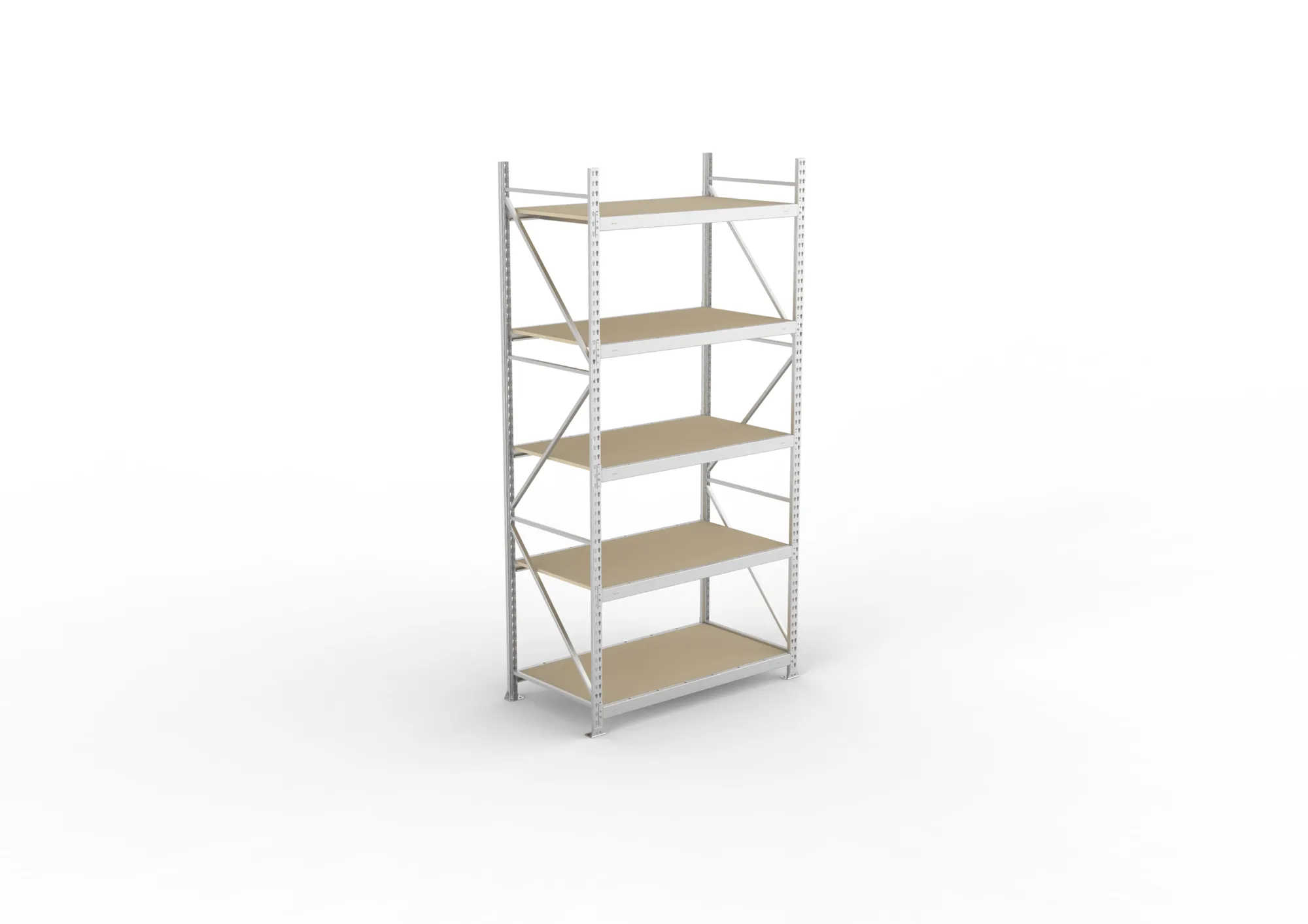 META MINI-RACK Weitspannregal | Grundregal | 3000 x 1400 x 800 mm | Fachlast 600 kg | Spanplattenböden | 5 Ebenen