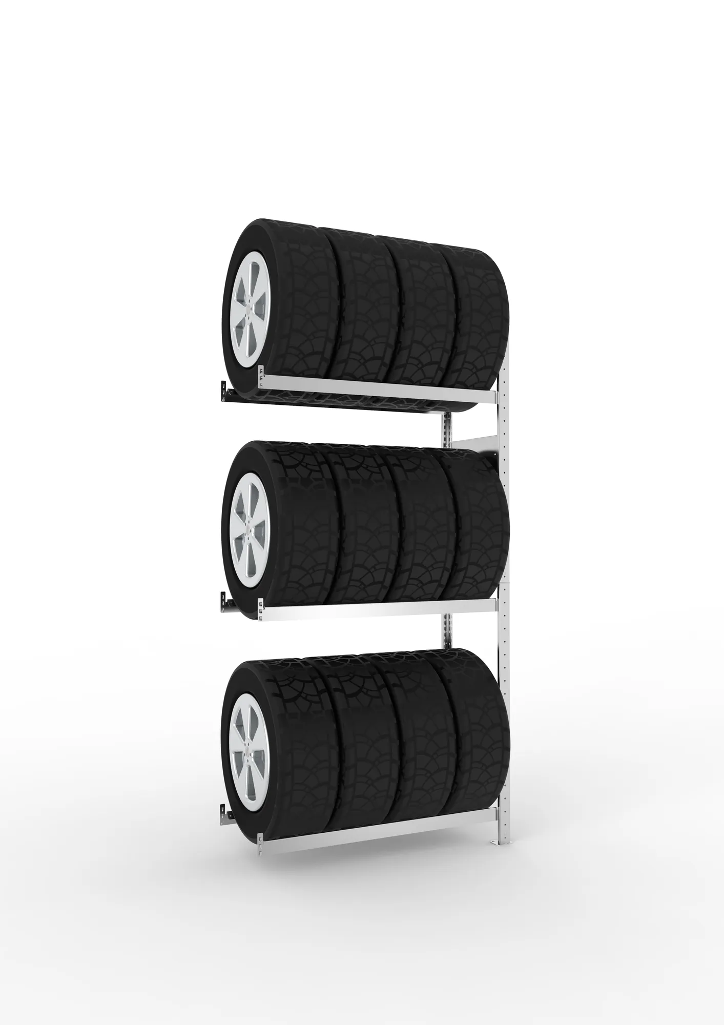 META CLIP SPLIT | Reifenregal | Anbauregal | 2000 x 1000 x 400 mm | Fachlast 150 kg | 3 Ebenen | verzinkt
