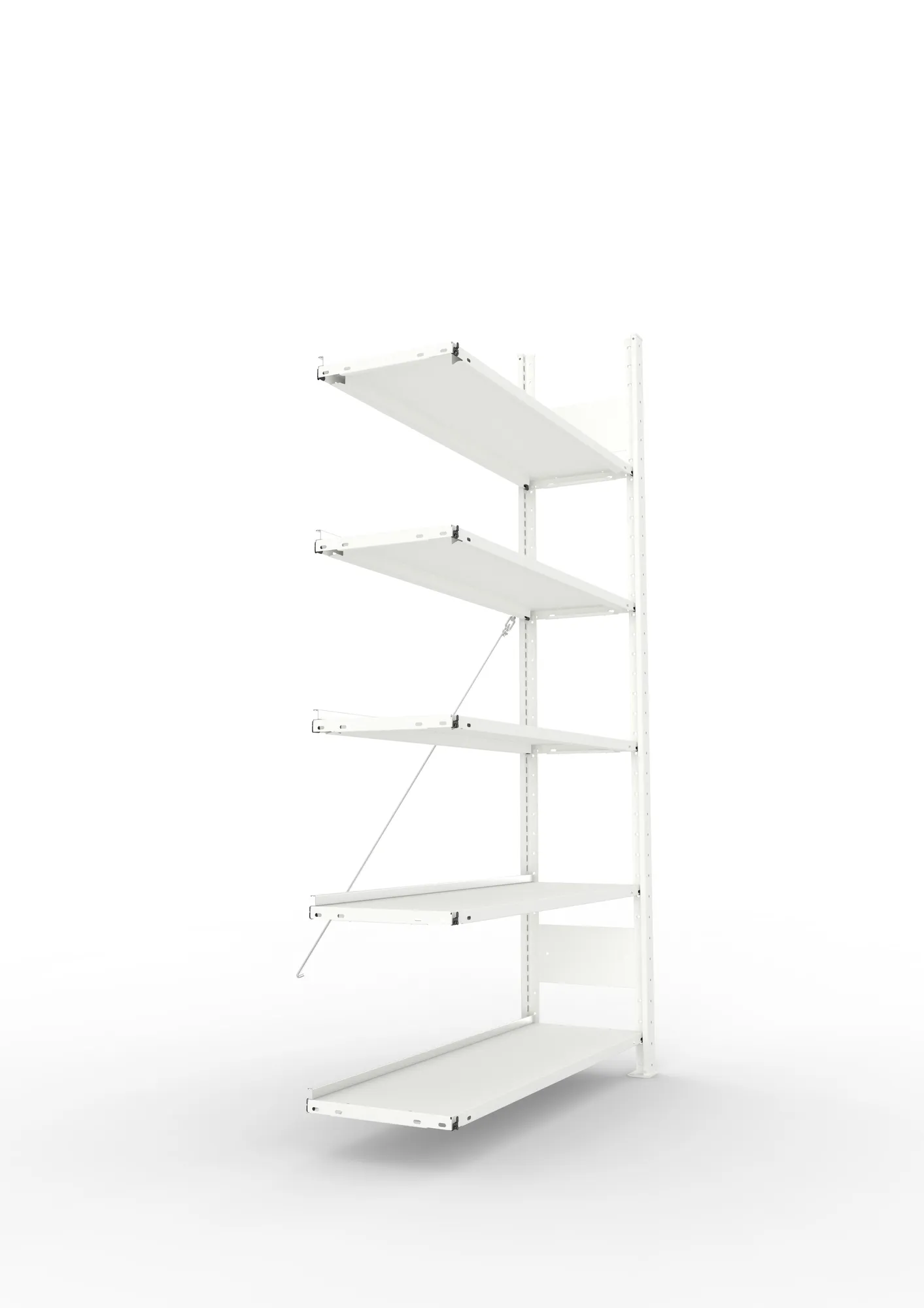 META COMPACT | Büro-Steckregal | Anbauregal | 1850 x 1000 x 300 mm | Fachlast 80 kg | 5 Ebenen | RAL 7035