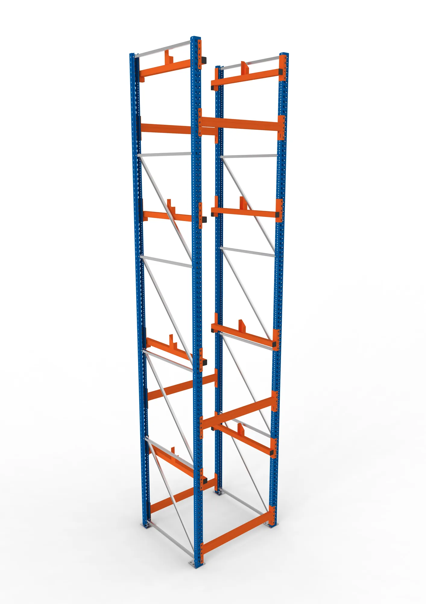 META MULTIPAL | Kabeltrommelregal | Grundregal | 5500 x 1100 x 1100 mm | Feldlast 5500 kg | 2 Ebenen | Typ 1 | RAL 5010