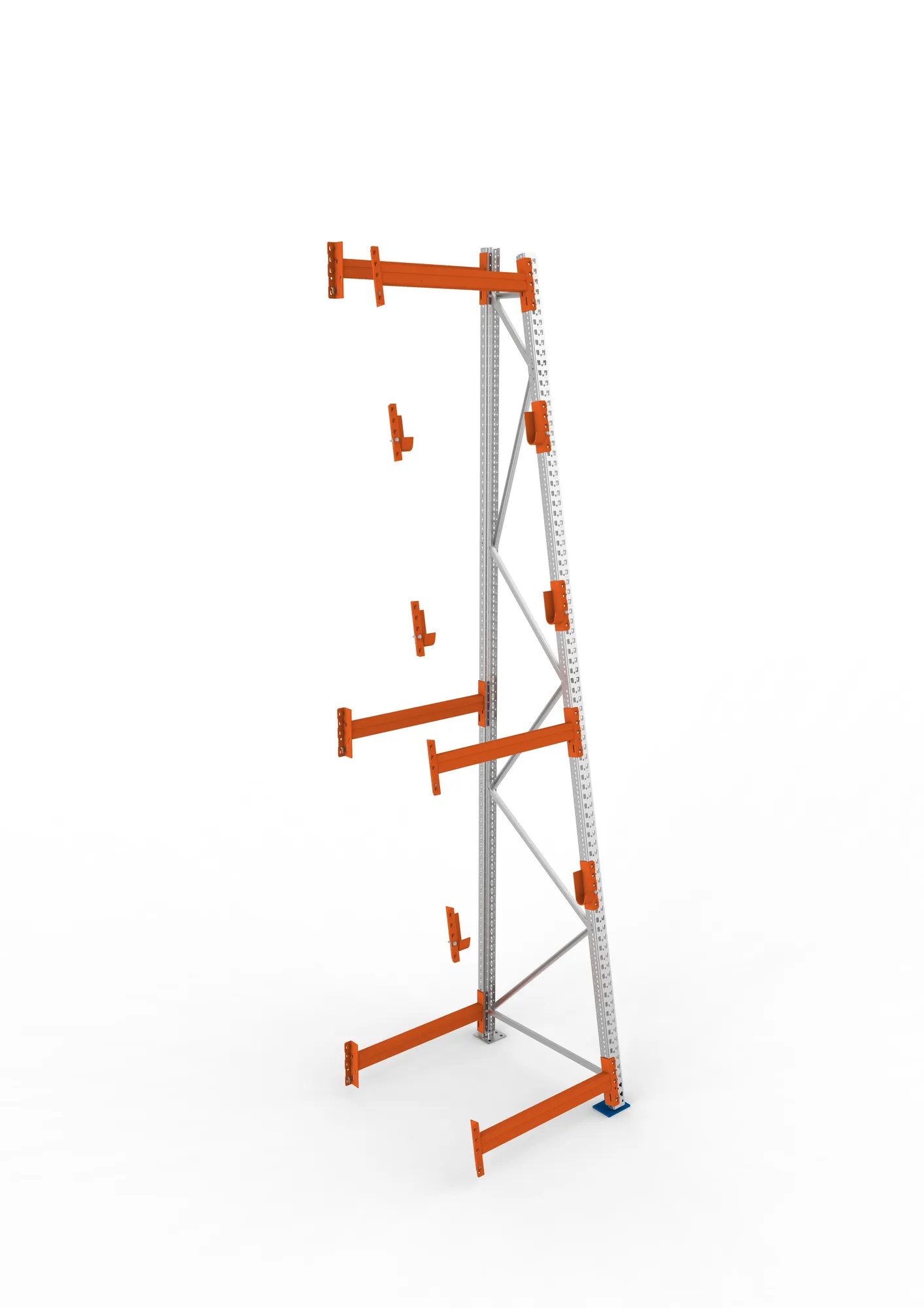 META MULTIPAL | Kabeltrommelregal | Anbauregal | 4400 x 900 x 1100 mm | Feldlast 2250 kg | 3 Ebenen | Typ 3/A-Ständer | verzinkt