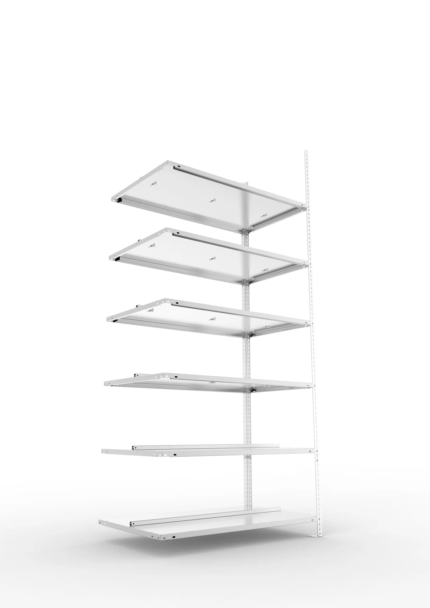 META FIX COMPACT | Büro-Schraubregal | Anbauregal | 2200 x 1000 x 600 mm | Fachlast 100 kg | 6 Ebenen | verzinkt
