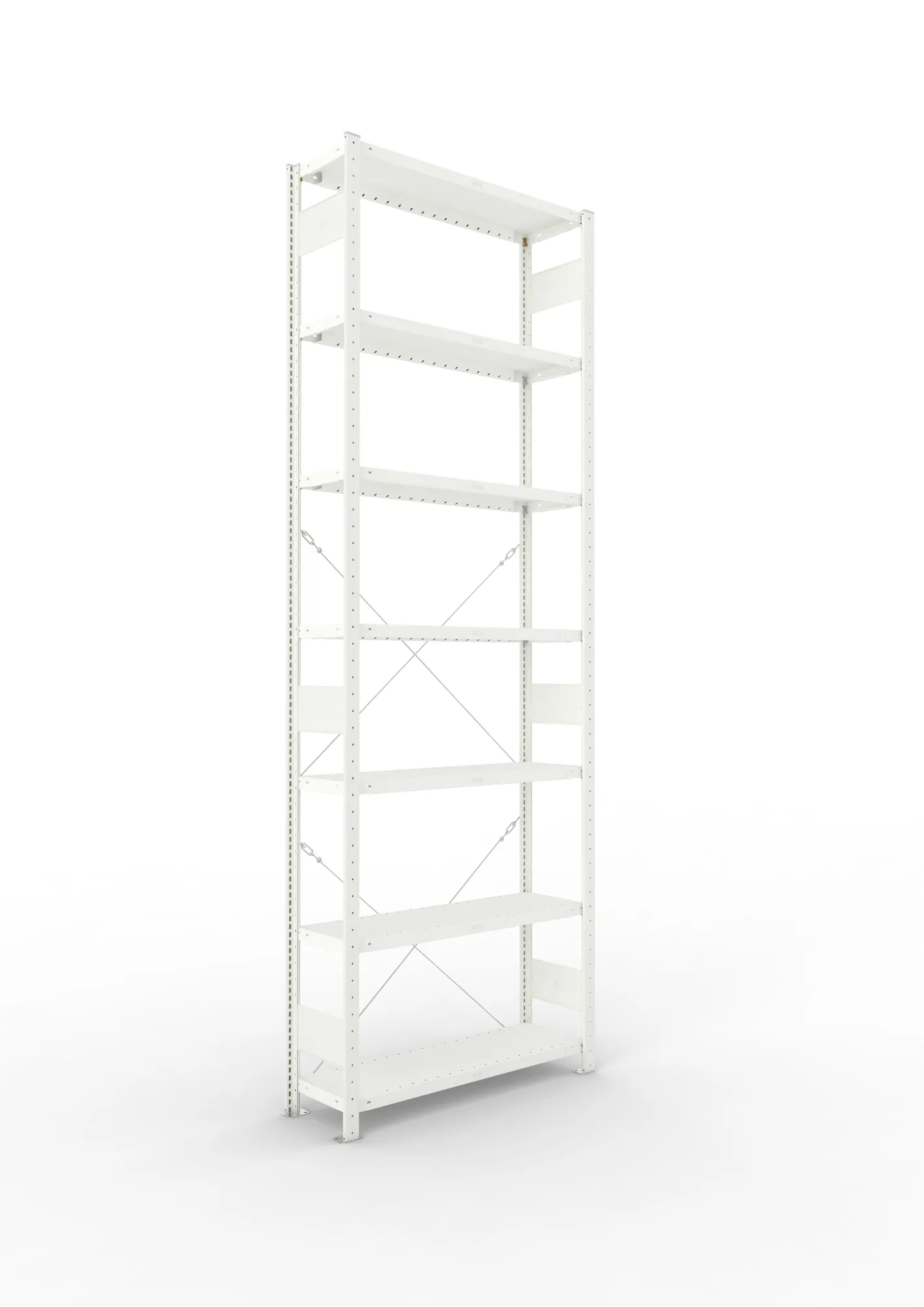 META CLIP | Fachbodenregal | Grundregal | 3000 x 1000 x 300 mm | Fachlast 100 kg | 6+1 Ebenen | RAL 7035