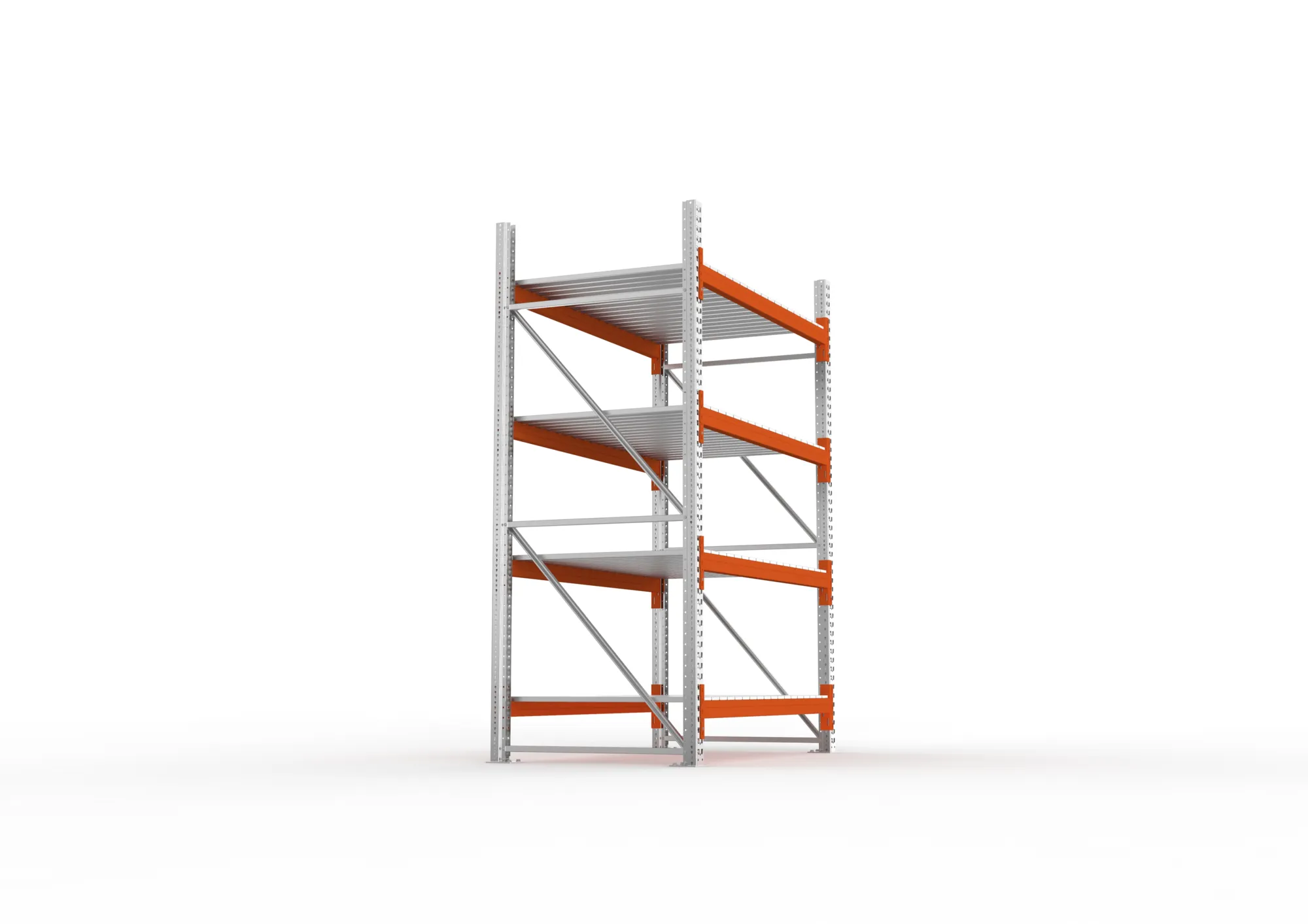 META MULTIPAL | Großfachregal | Grundregal | 2700 x 1825 x 1100 mm | Fachlast 1800 kg | 4 Ebenen | Stahlpaneele | verzinkt