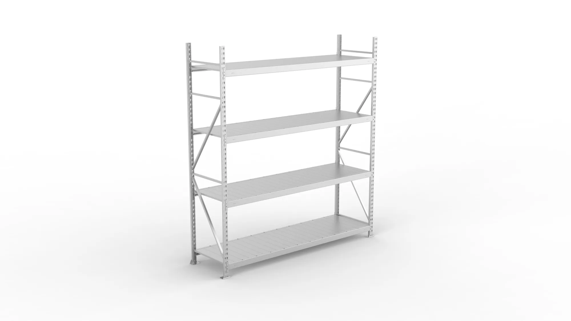 META MINI-RACK Weitspannregal | Grundregal | 2500 x 2200 x 650 mm | Fachlast 600 kg | Stahlpaneelböden | 4 Ebenen