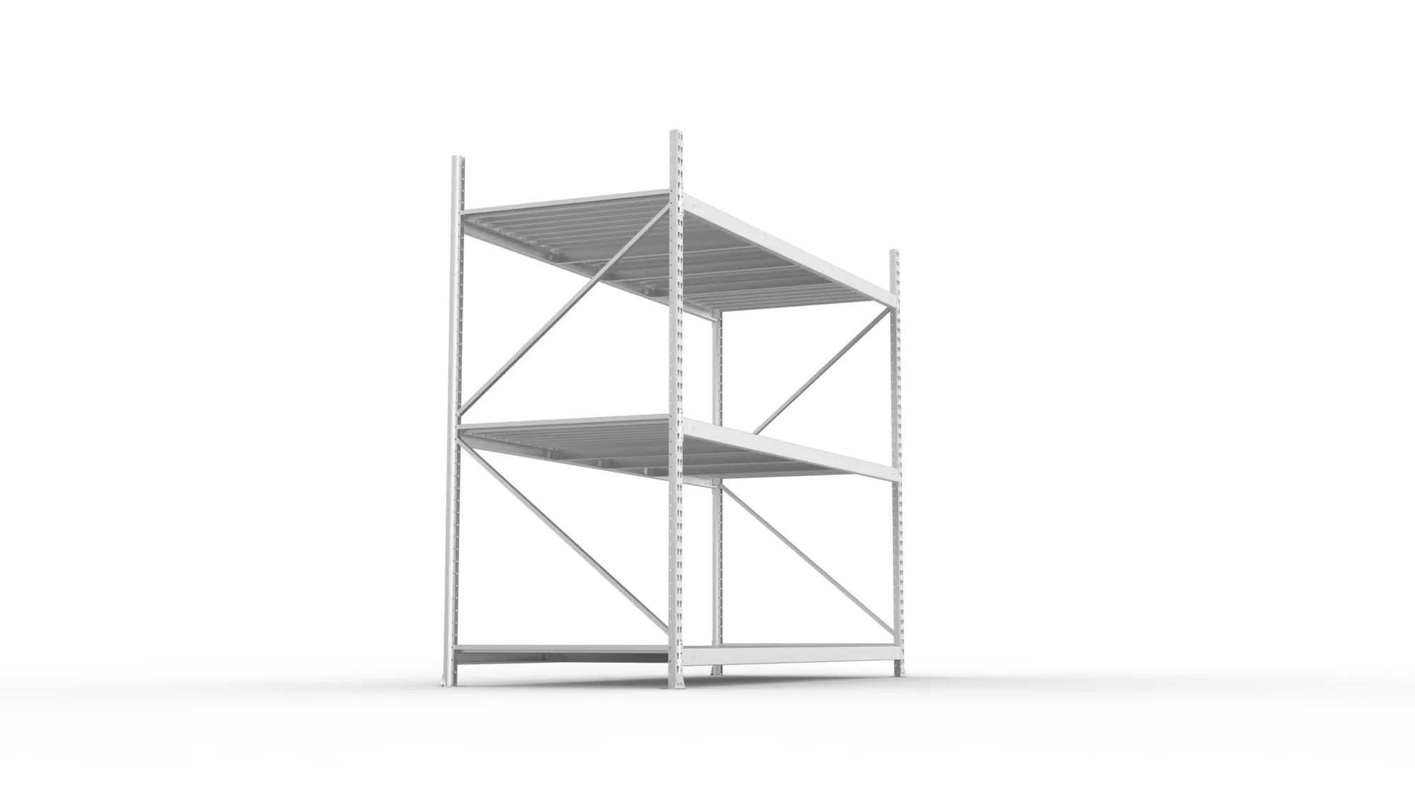 META MINI-RACK Weitspannregal | Grundregal | 2200 x 2600 x 1050 mm | Fachlast 490 kg | Stahlpaneelböden | 3 Ebenen