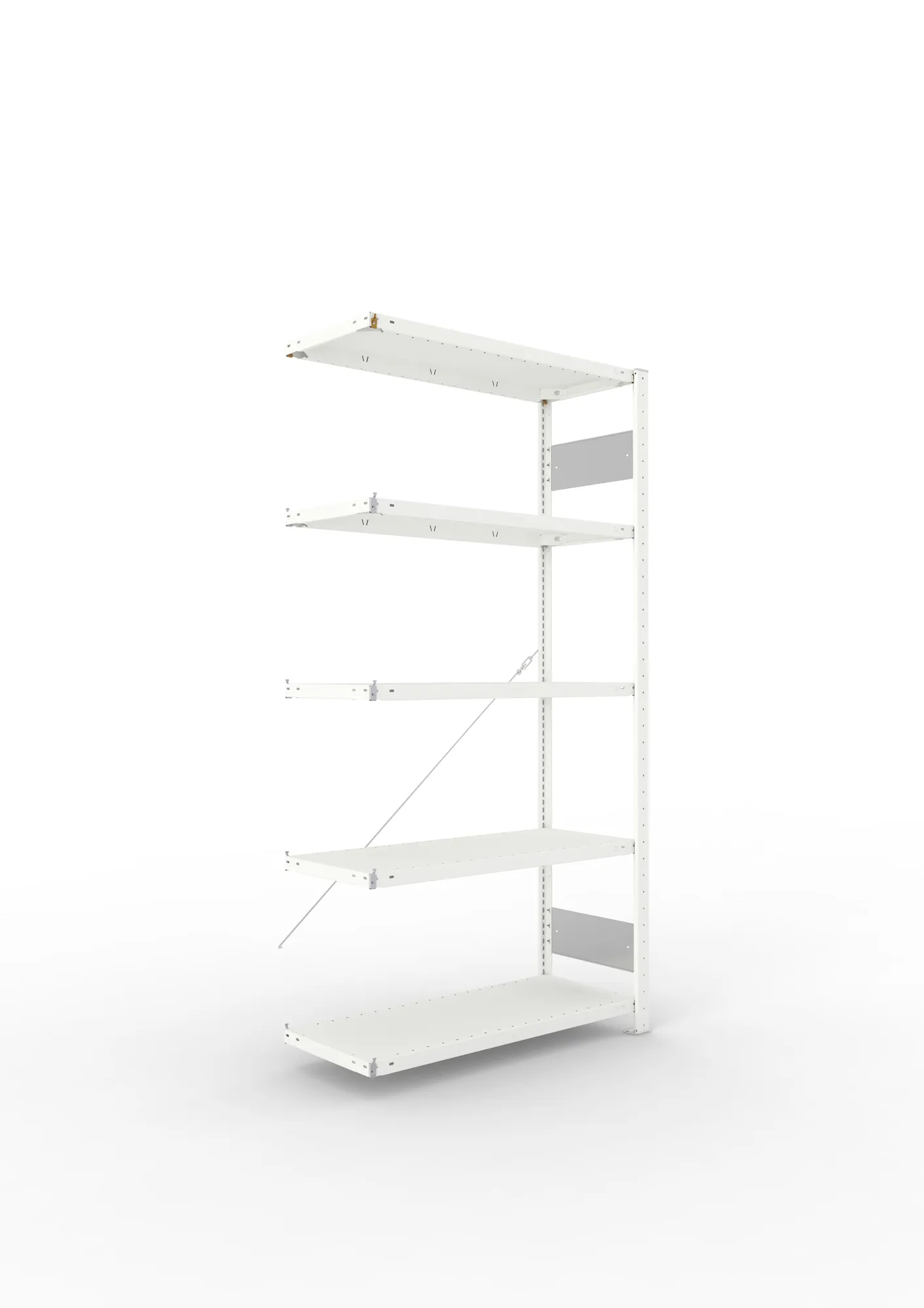 META CLIP S3 | Fachbodenregal | Anbauregal | 2000 x 1000 x 400 mm | Fachlast 150 kg | 4+1 Ebenen | RAL 7035