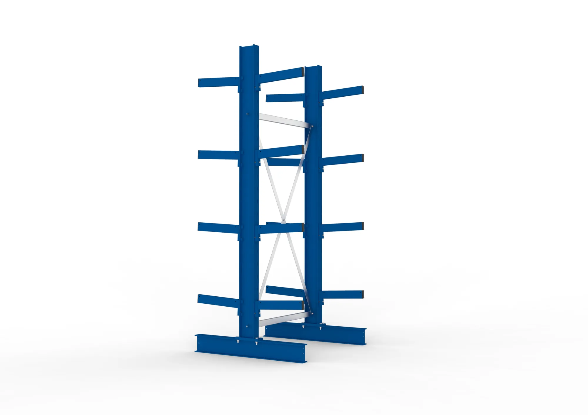 META MULTISTRONG M | Kragarmregal | Grundregal | 2500 x 1000 x 400 mm | Armlast 535 kg | doppelseitig | 4+1 Ebenen