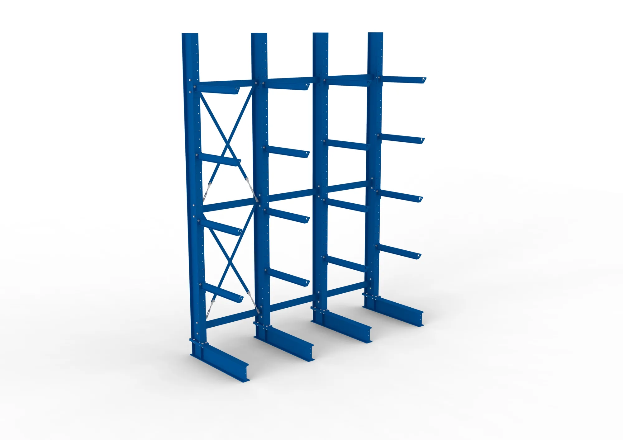 META MULTISTRONG H | Kragarmregal | 3 Felder | 4000 x 3000 x 800 mm | Armlast 630 kg | einseitig | 4+1 Ebenen