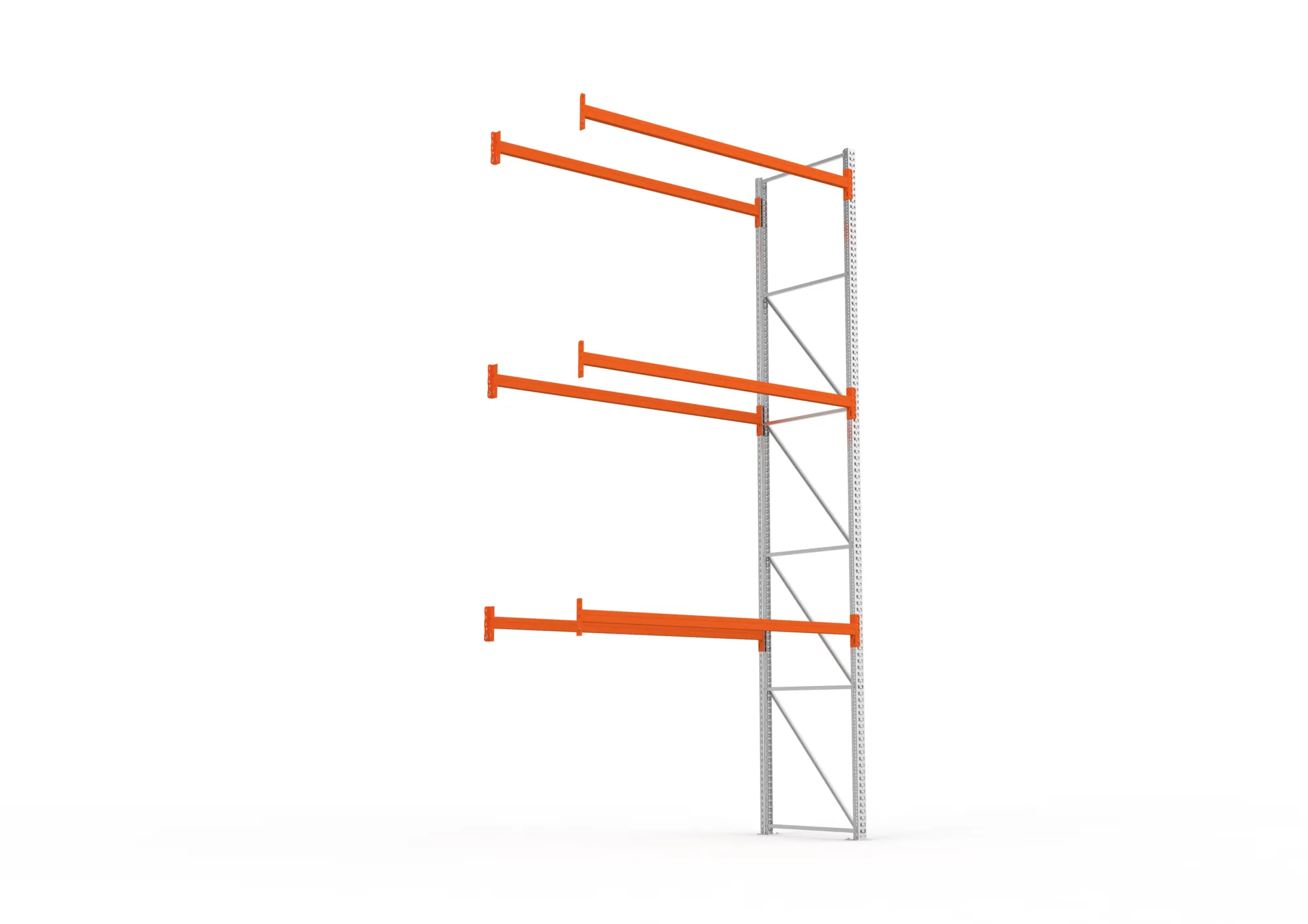 META MULTIPAL | Palettenregal | Anbauregal | 5500 x 2700 x 1100 mm | Fachlast 470 kg | 4 Ebenen | 12 Paletten | verzinkt