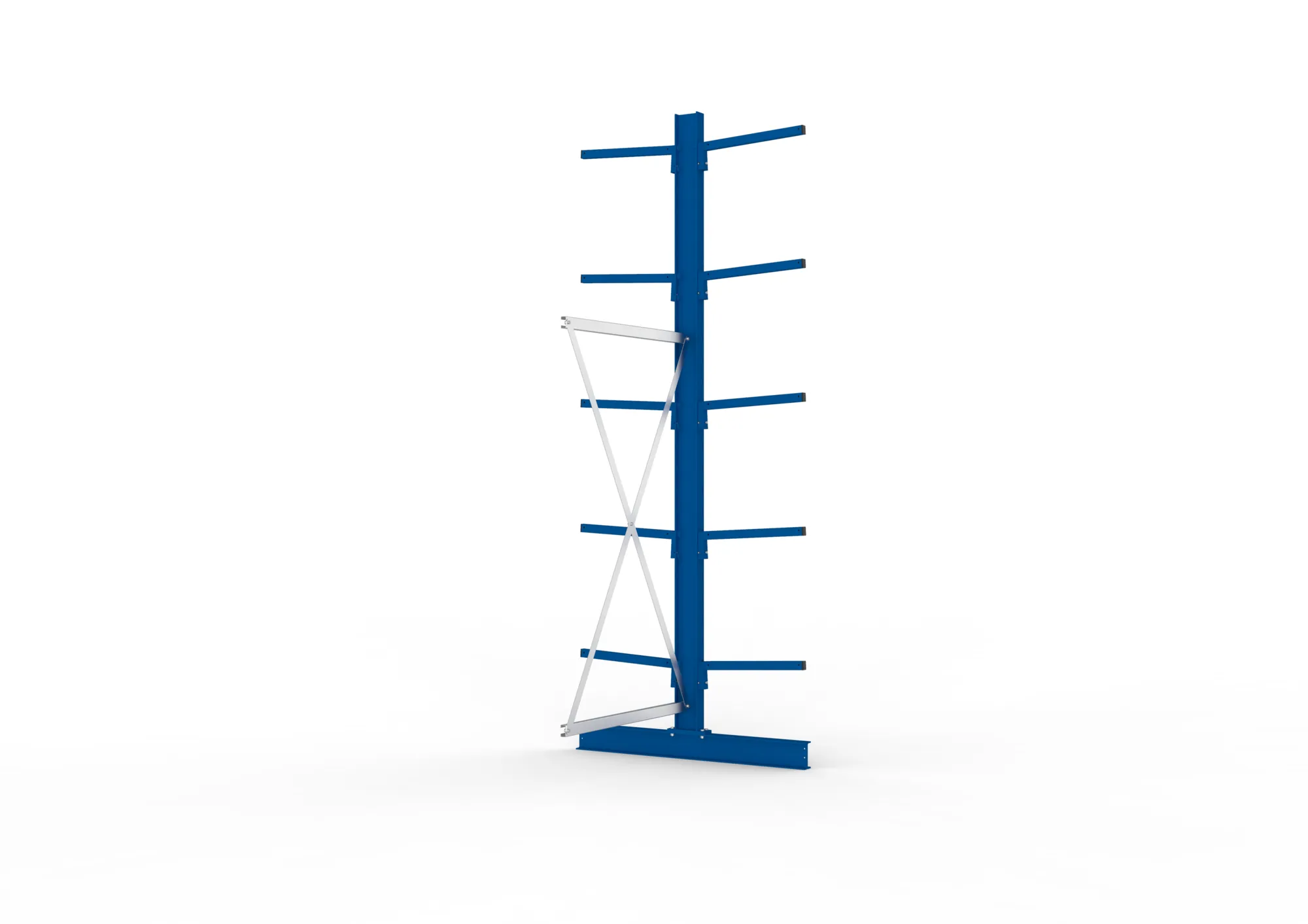 META MULTISTRONG L | Kragarmregal | Anbauregal | 3000 x 1000 x 500 mm | Armlast 175 kg | doppelseitig | 5+1 Ebenen